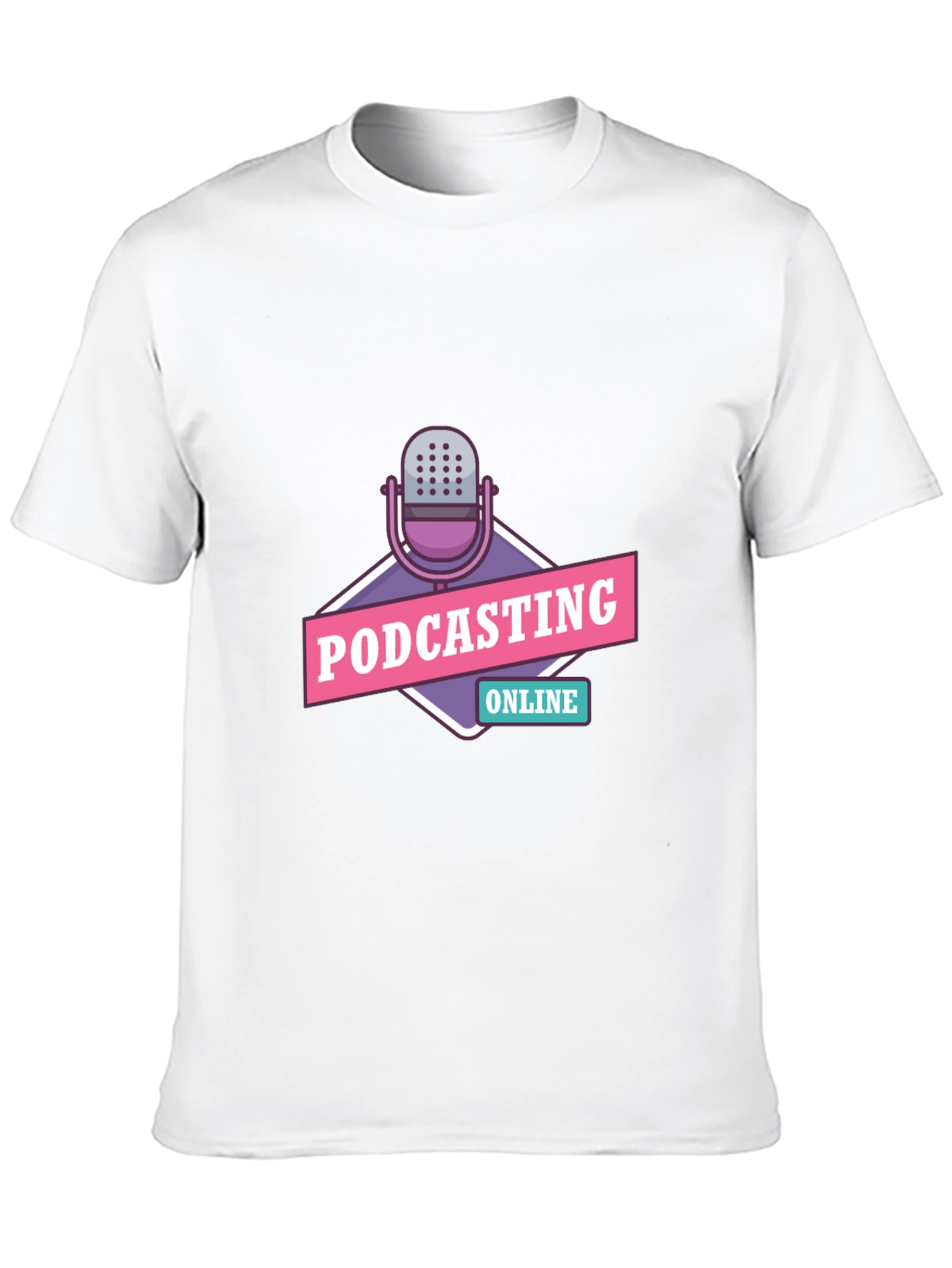 Podcasting Online Graphic Tee - Black Cotton T-Shirt