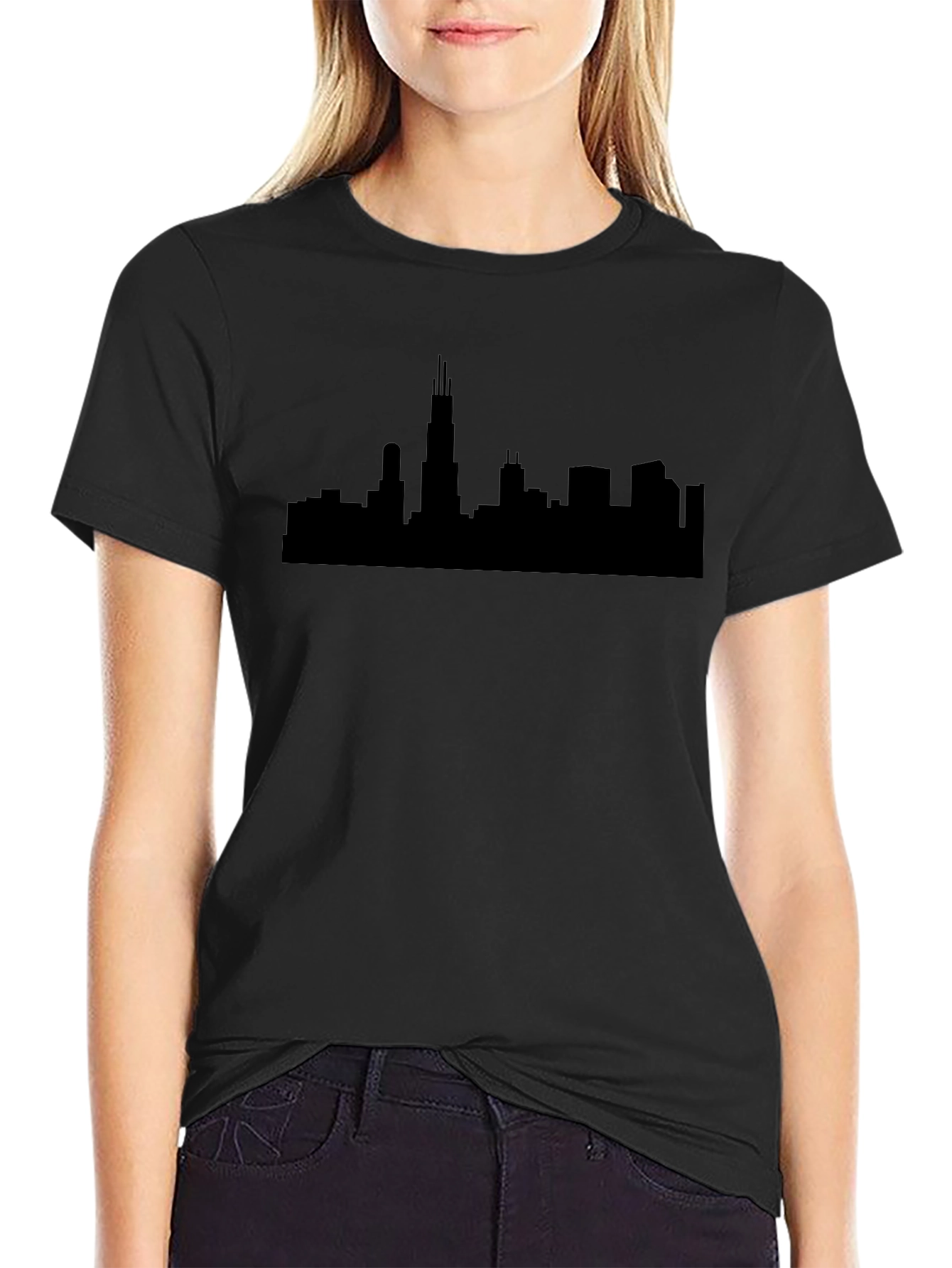 Chicago Skyline Black T-Shirt