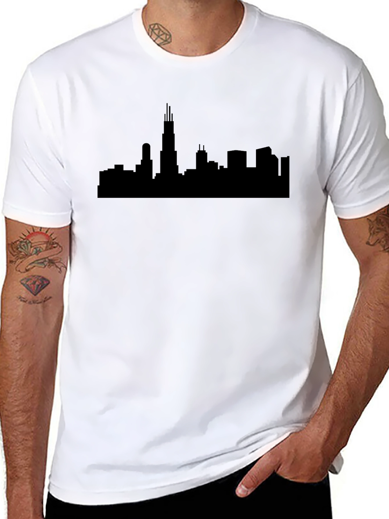 Chicago Skyline Black T-Shirt