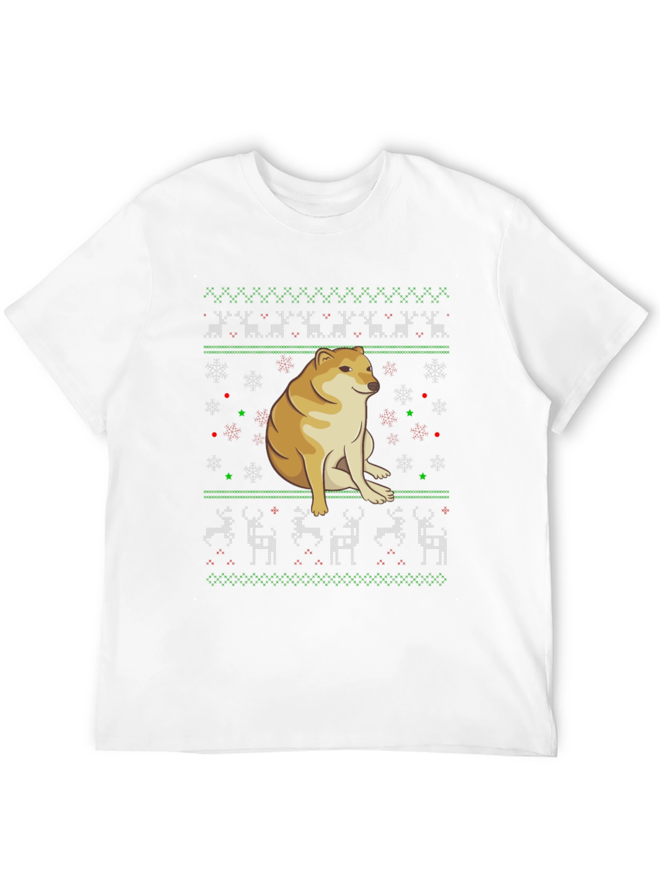 Doge Christmas Sweater T-Shirt - Black Holiday Tee