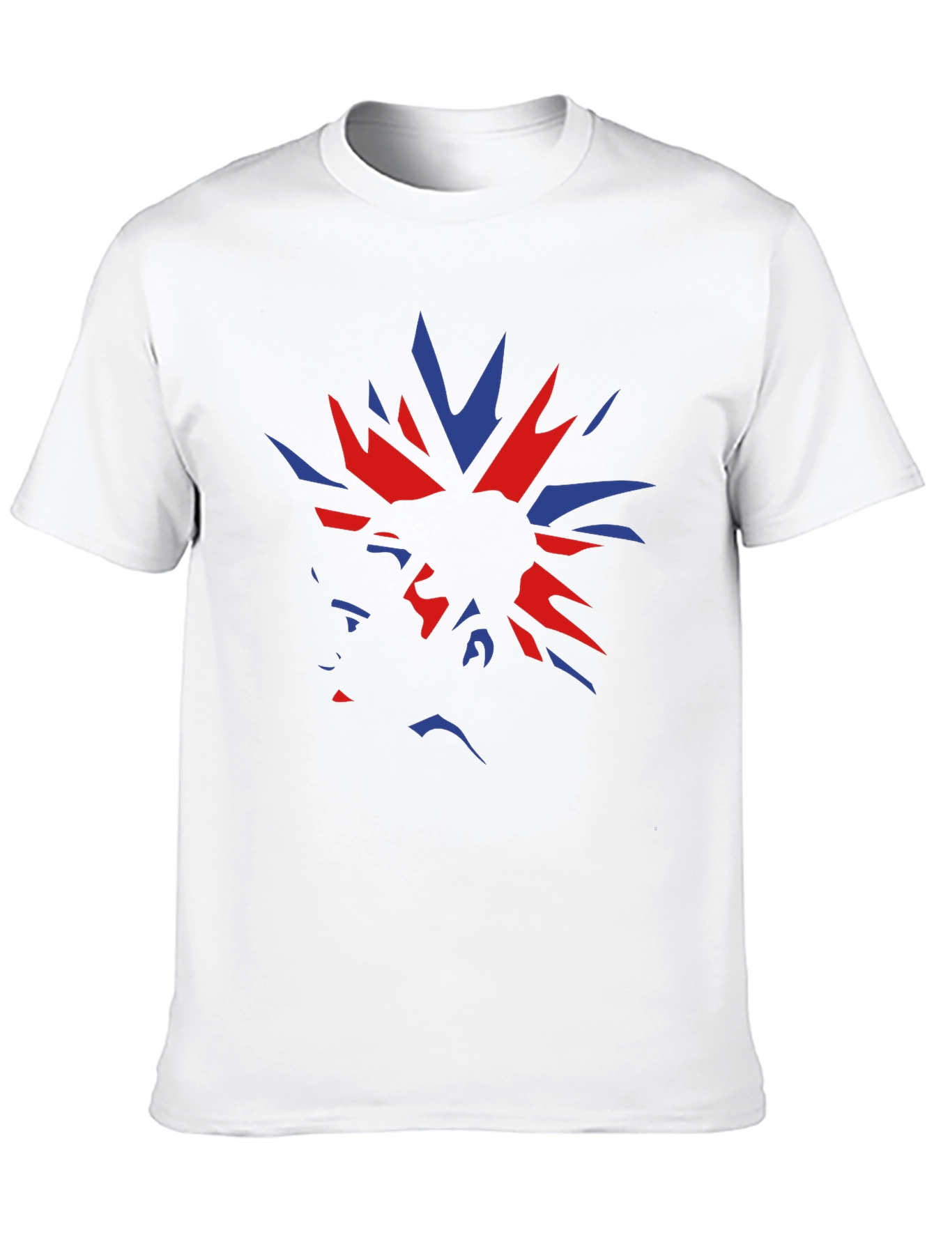Bold Graphic Tee - Red and Blue Punk Design