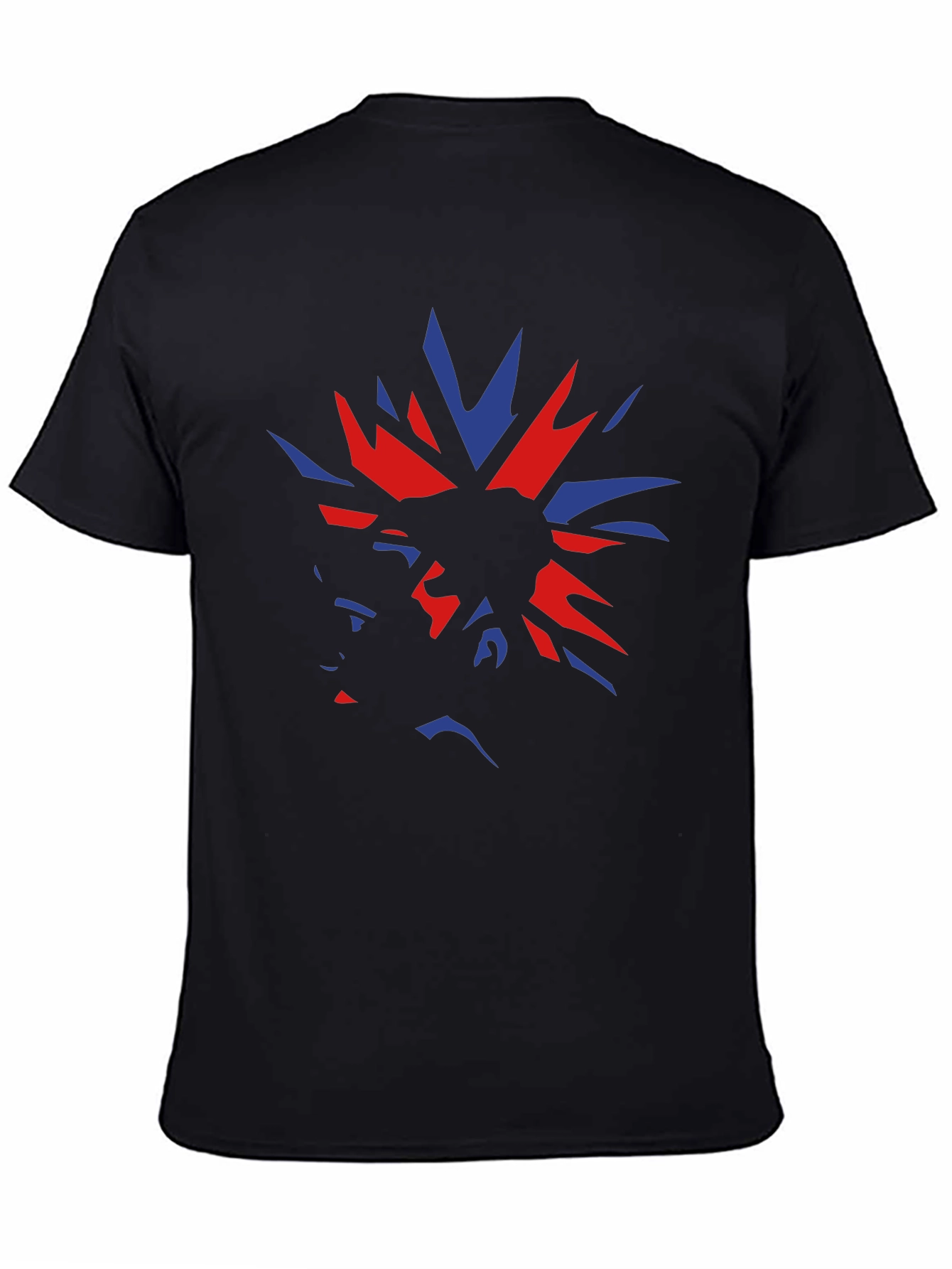 Bold Graphic Tee - Red and Blue Punk Design