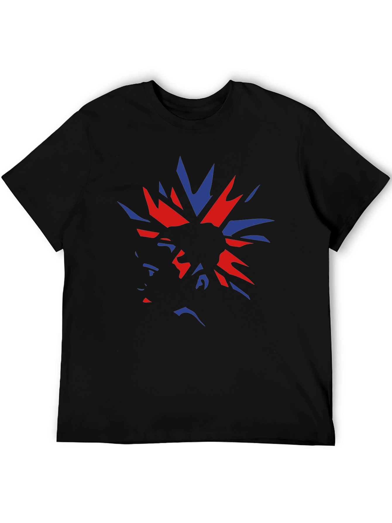 Bold Graphic Tee - Red and Blue Punk Design
