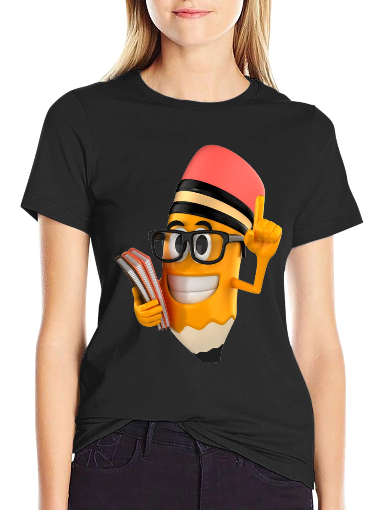 Funny Pencil Cartoon T-Shirt - Back to School Style