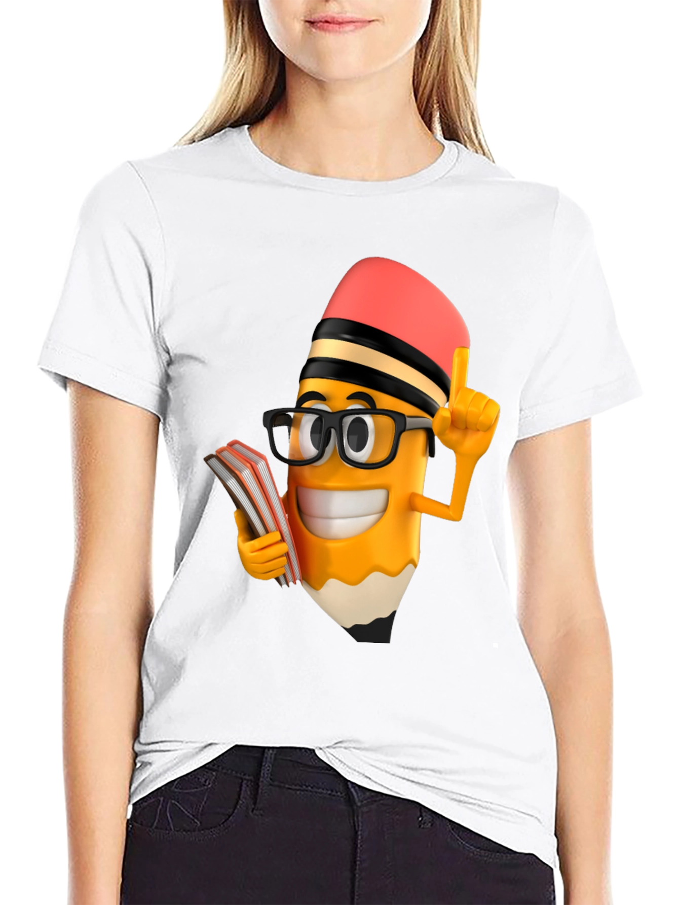 Funny Pencil Cartoon T-Shirt - Back to School Style