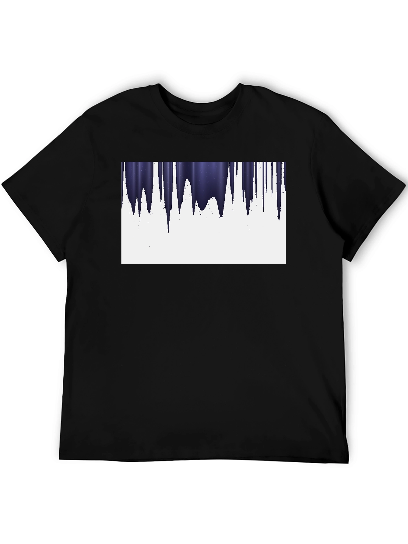 Modern Icicle Graphic Tee - Black Cotton Blend