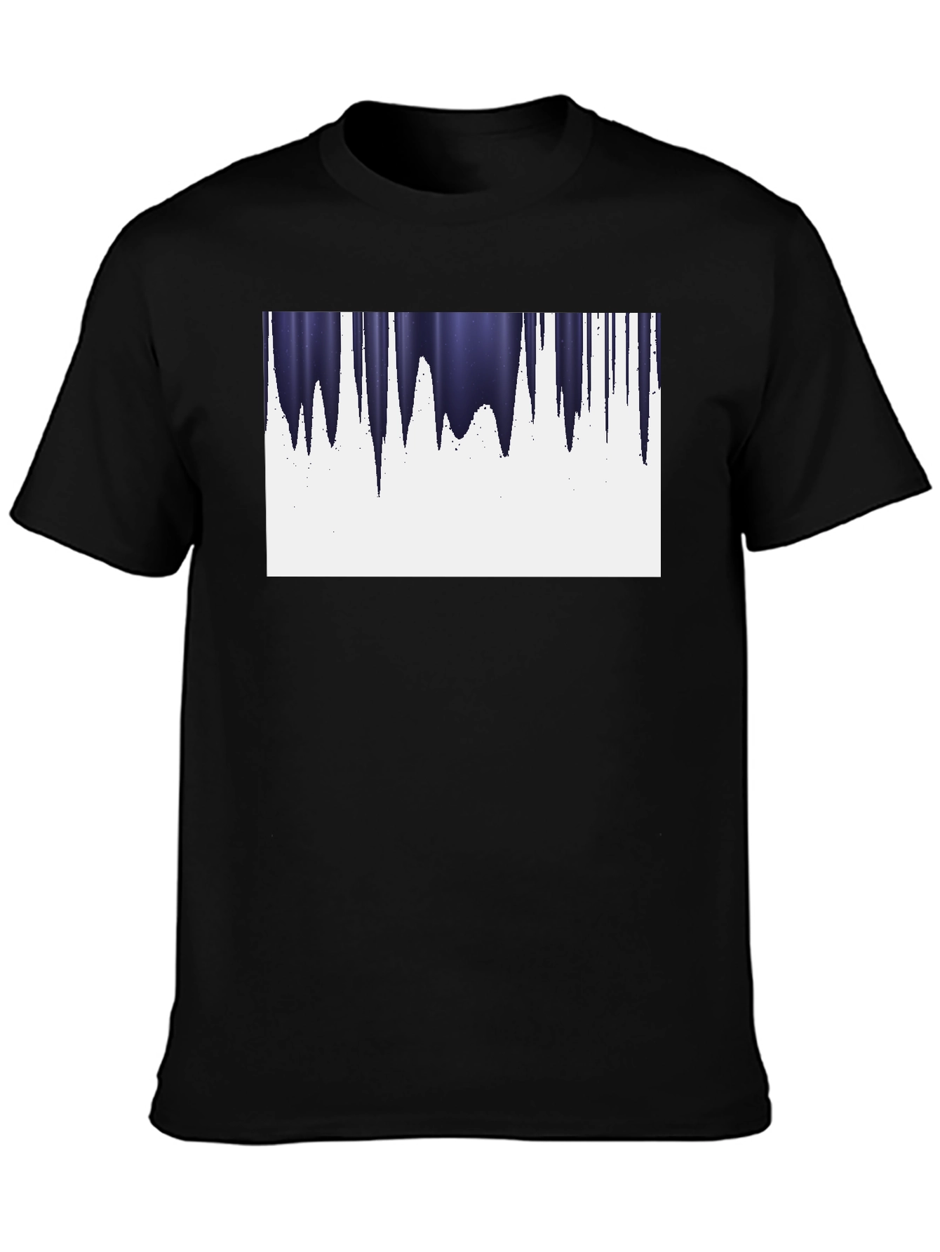 Modern Icicle Graphic Tee - Black Cotton Blend