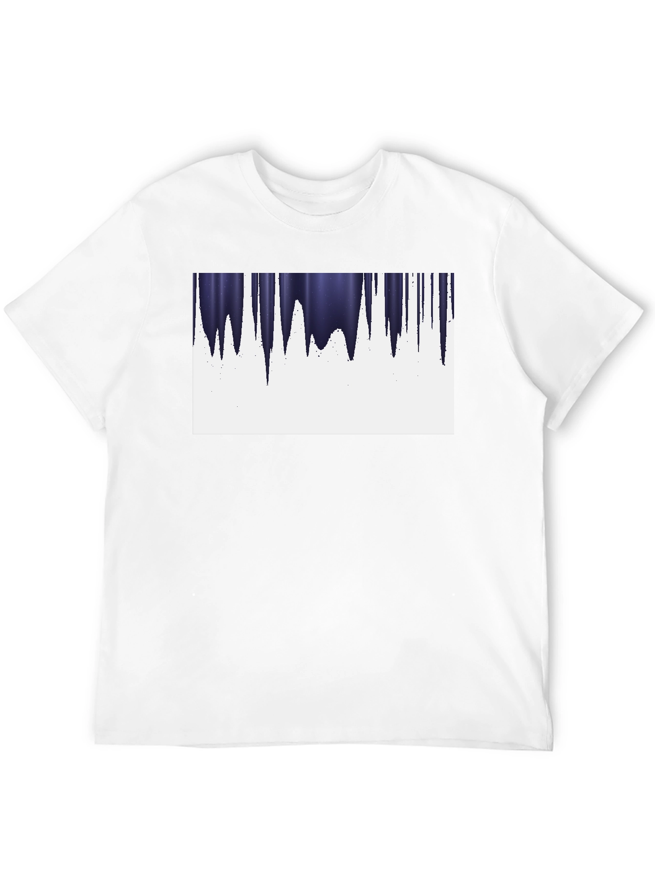 Modern Icicle Graphic Tee - Black Cotton Blend