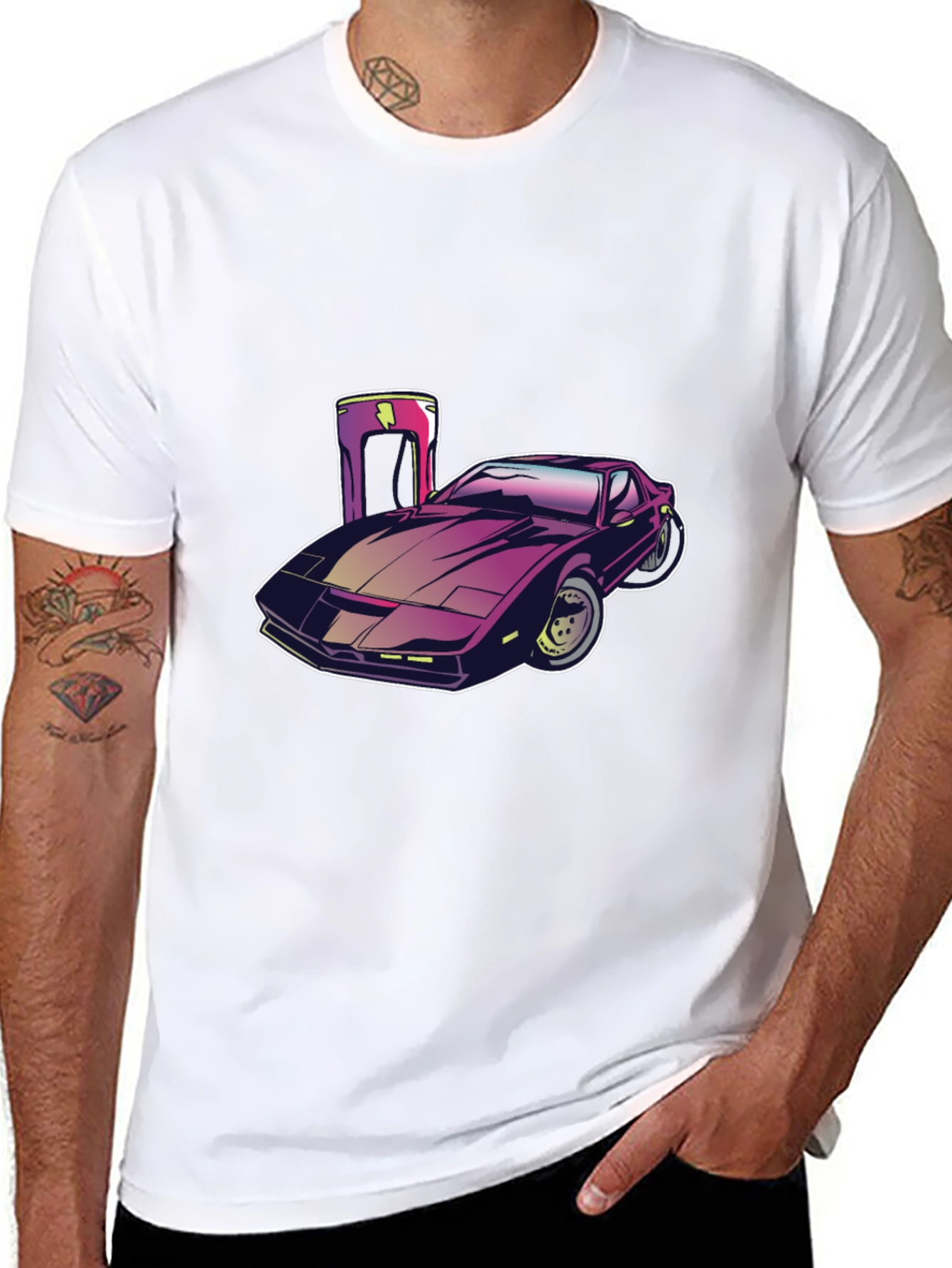 Retro Car Graphic Tee - Black