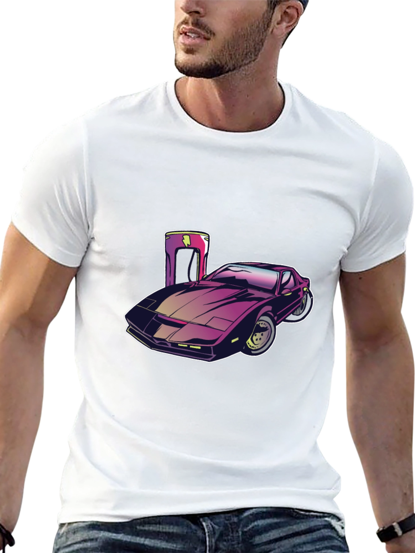 Retro Car Graphic Tee - Black