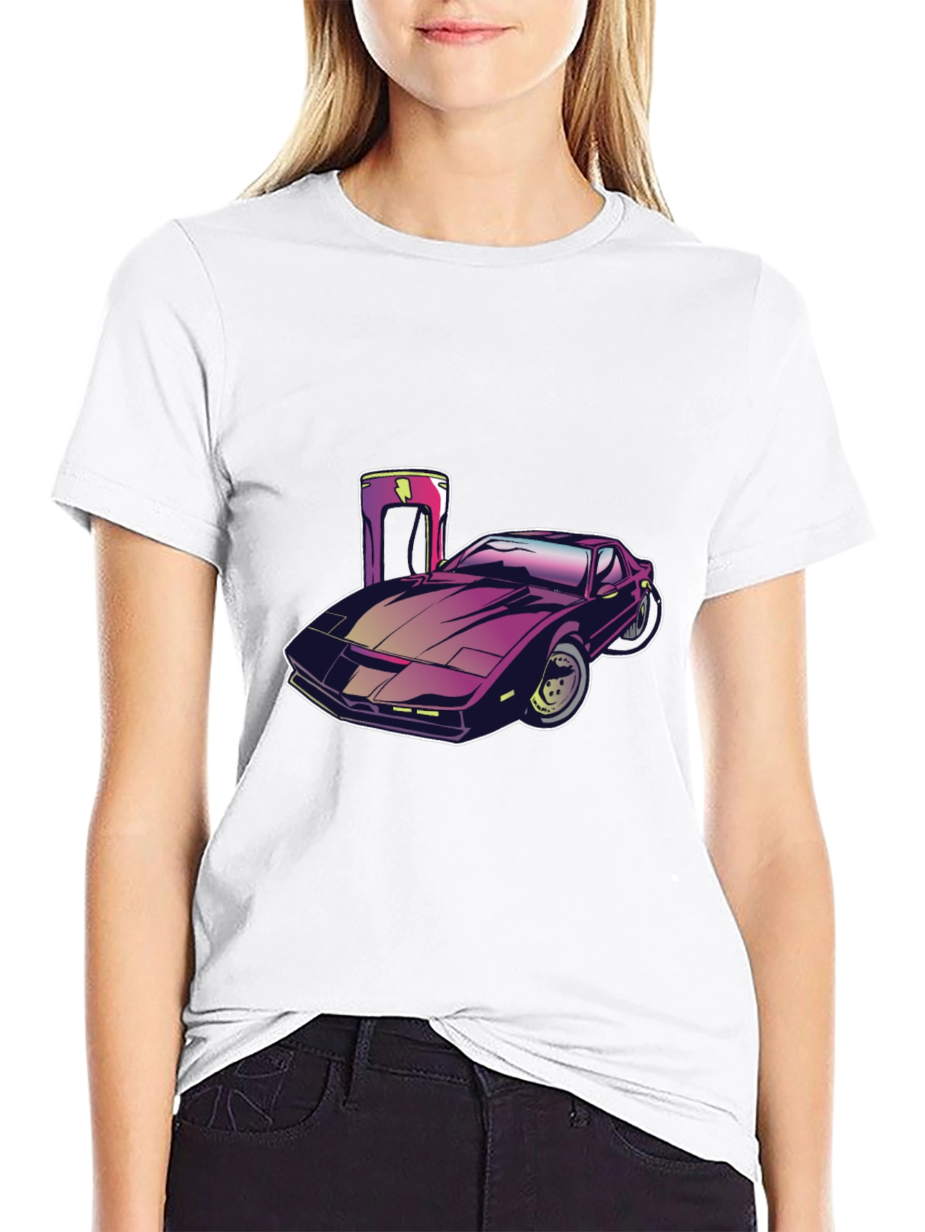 Retro Car Graphic Tee - Black