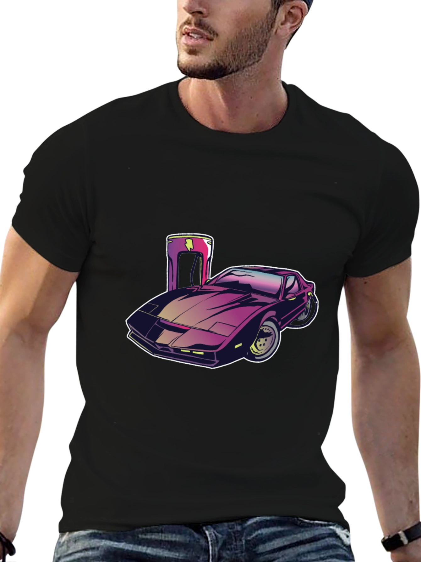 Retro Car Graphic Tee - Black