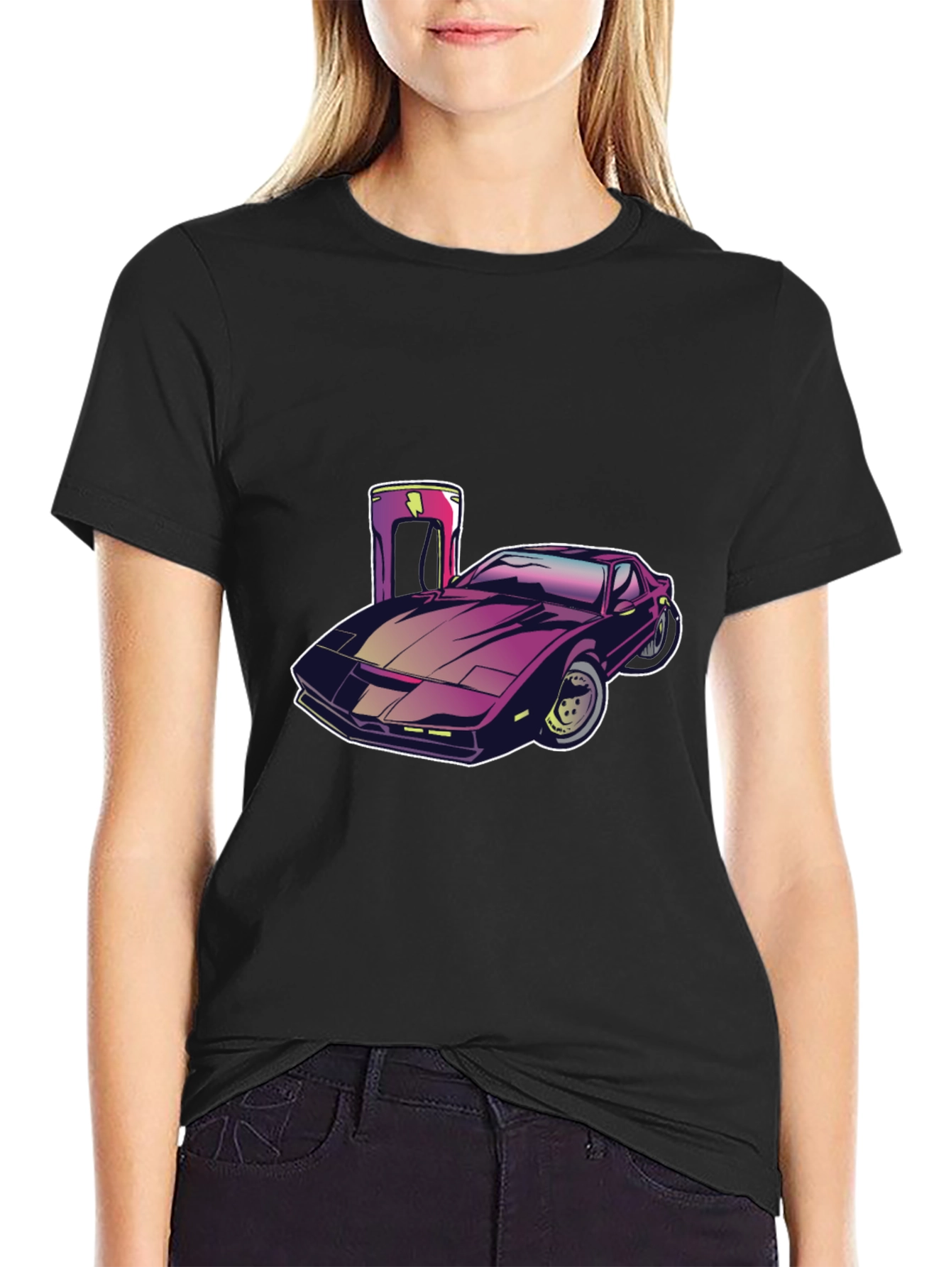 Retro Car Graphic Tee - Black