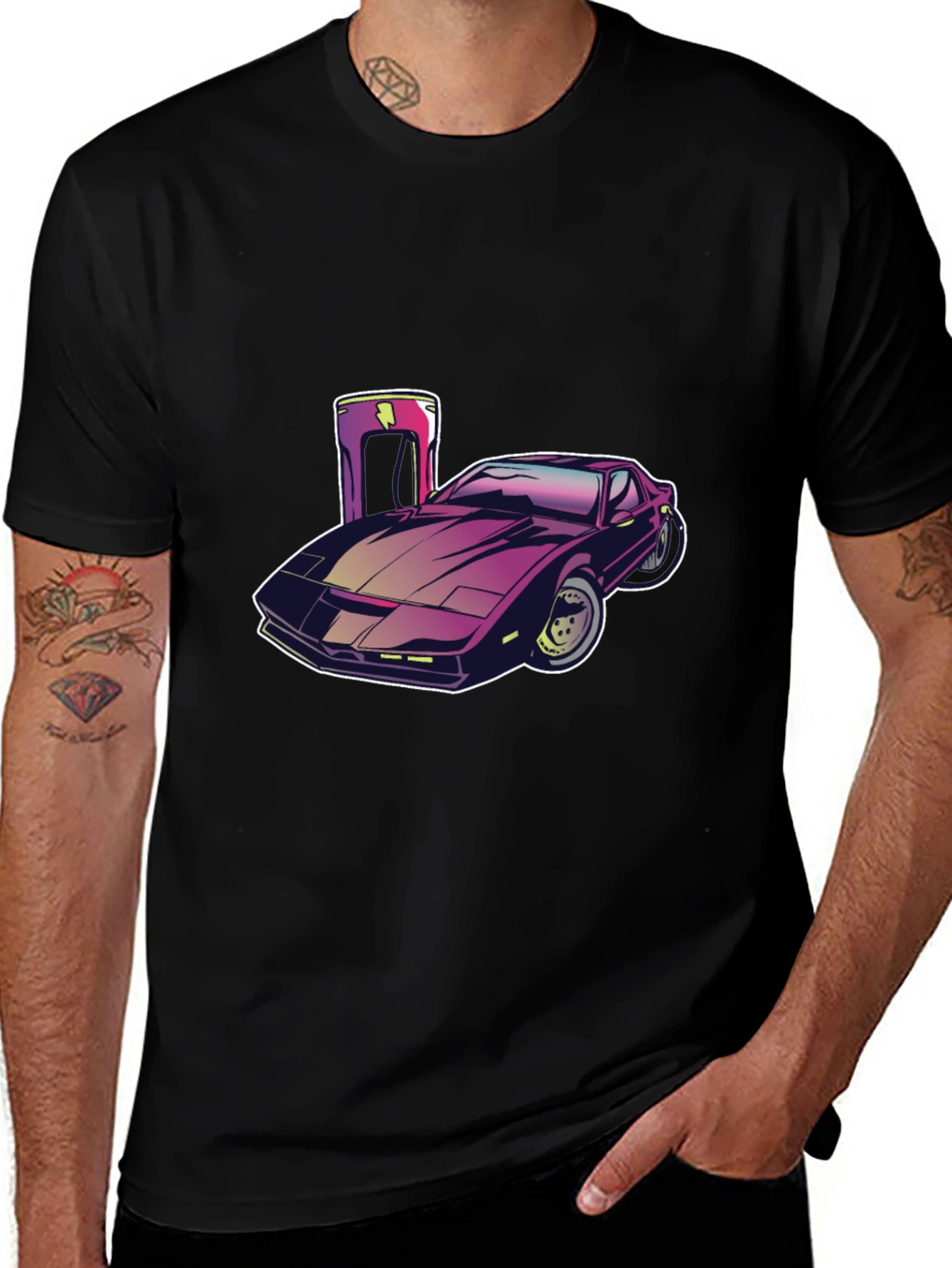 Retro Car Graphic Tee - Black