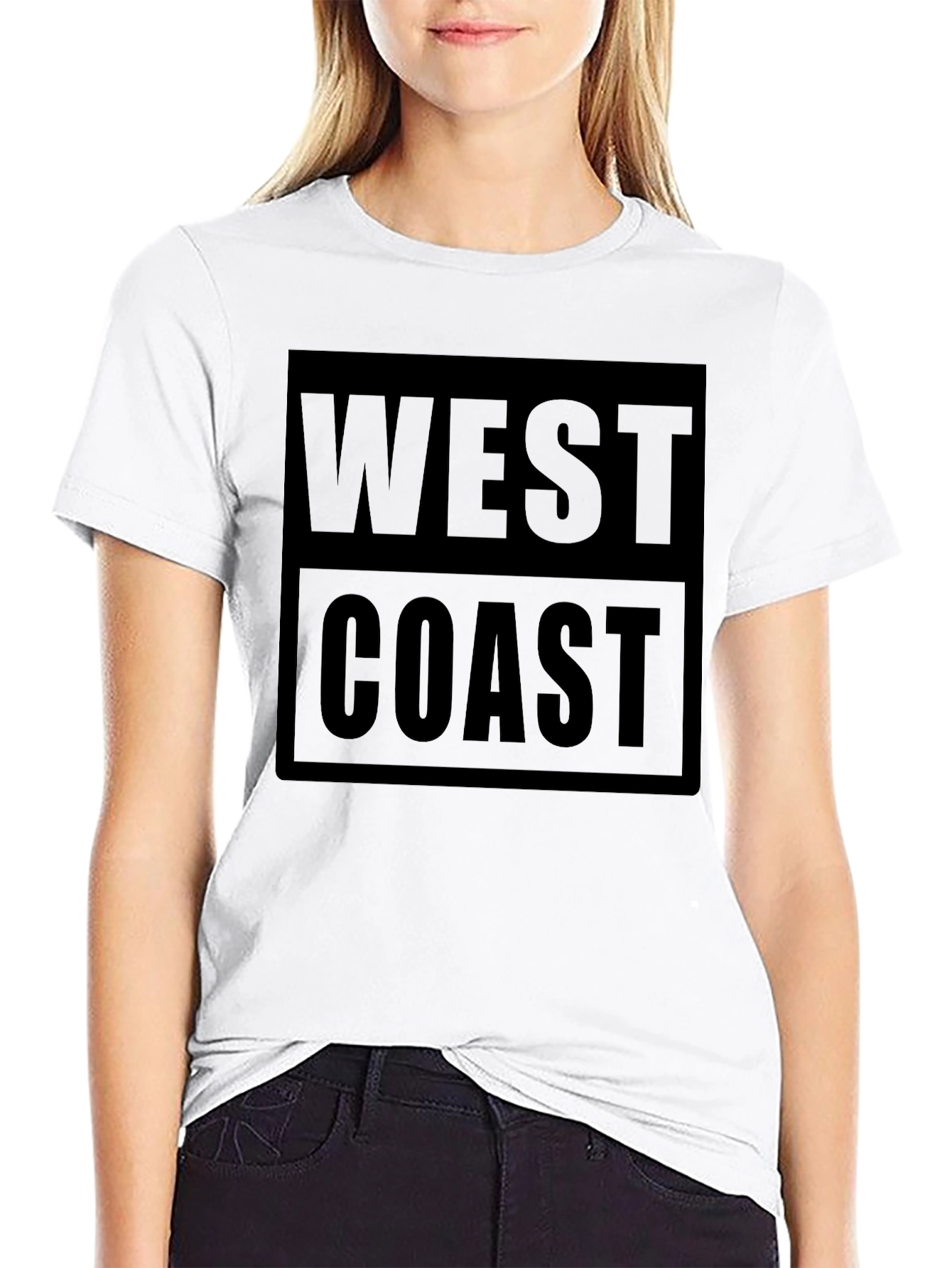 West Coast Graphic Print Black T-Shirt