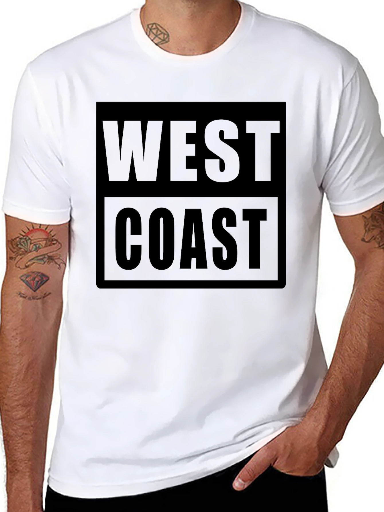 West Coast Graphic Print Black T-Shirt