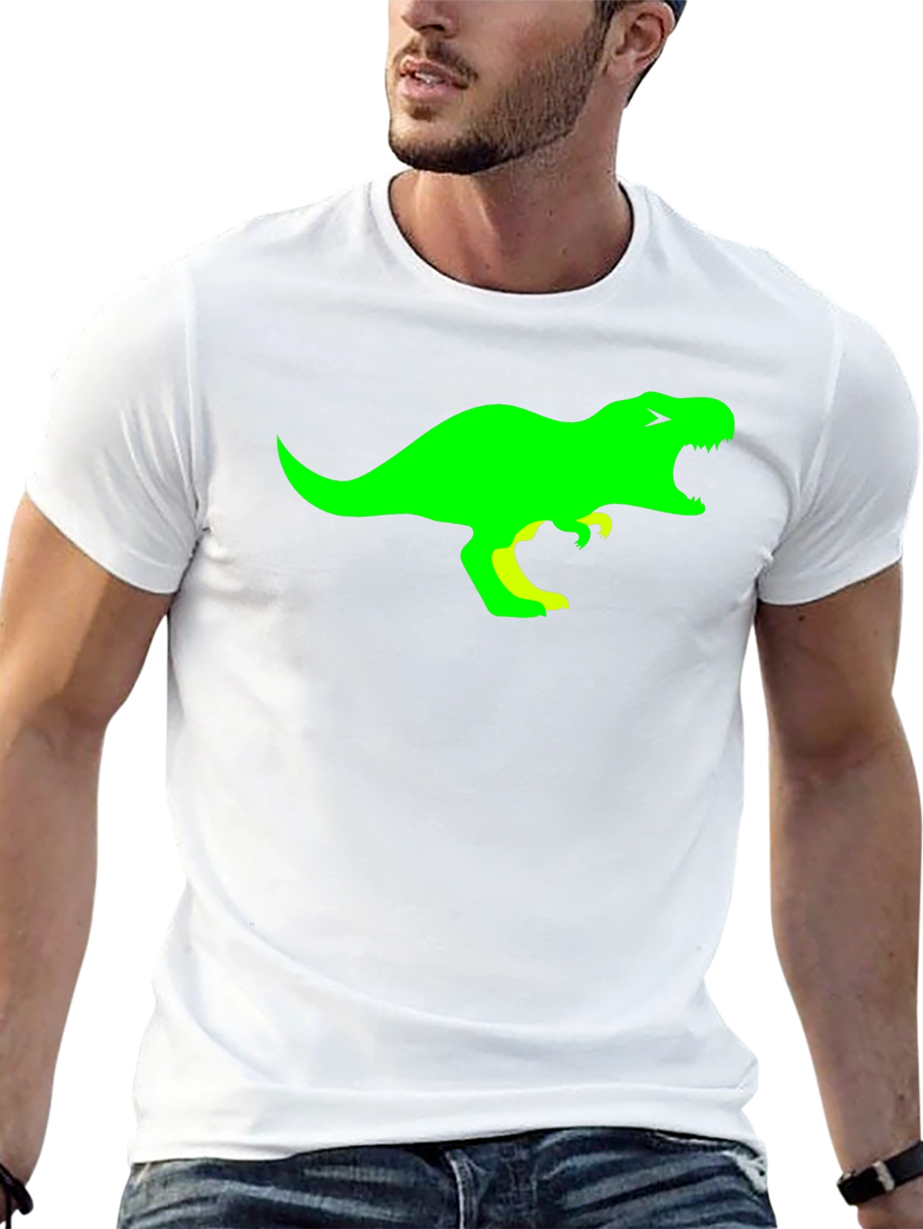 Dino Graphic Tee - Black Cotton T-Shirt