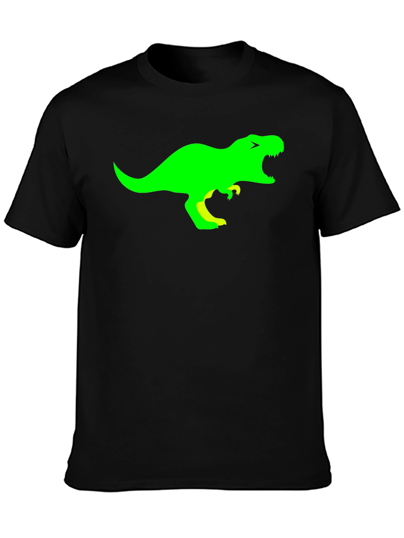 Dino Graphic Tee - Black Cotton T-Shirt