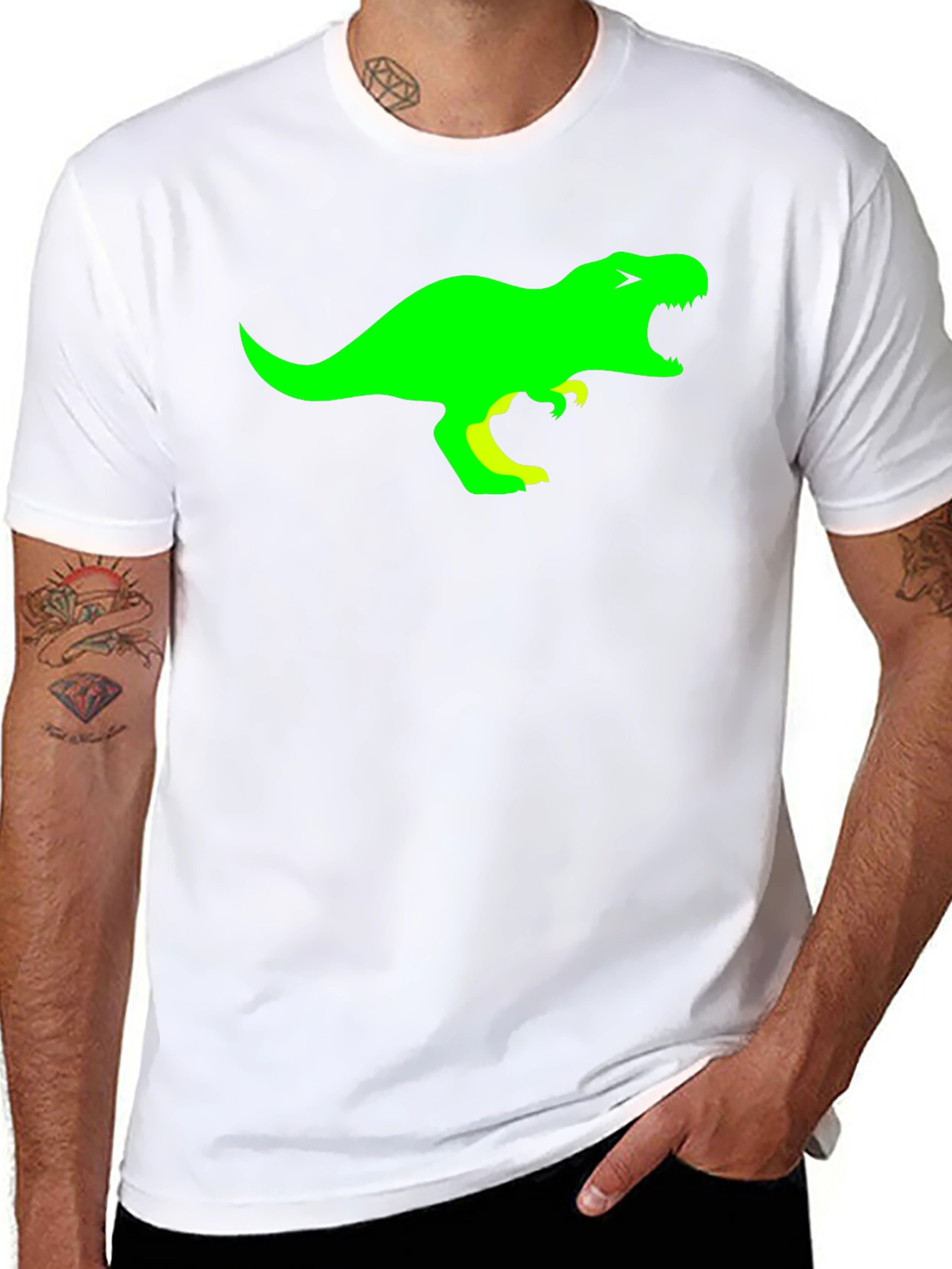 Dino Graphic Tee - Black Cotton T-Shirt