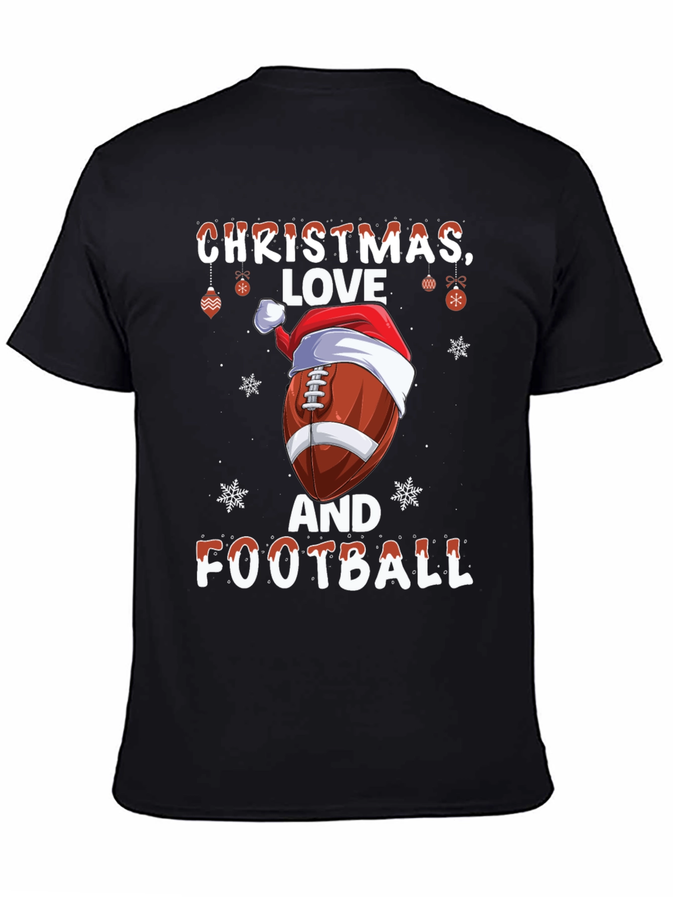 Christmas Love and Football Graphic Tee
