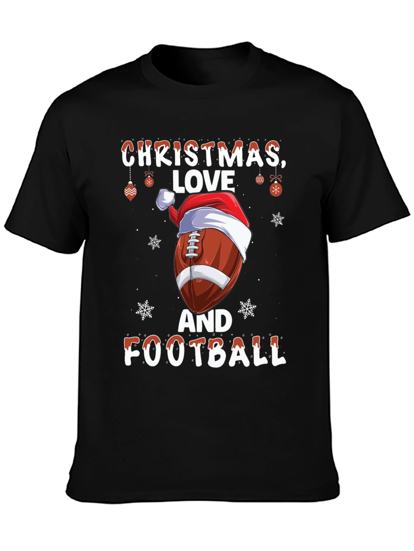 Christmas Love and Football Graphic Tee