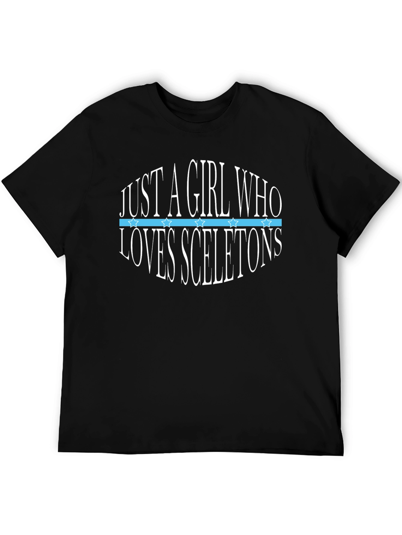 Girl Who Loves Skeletons Black T-Shirt