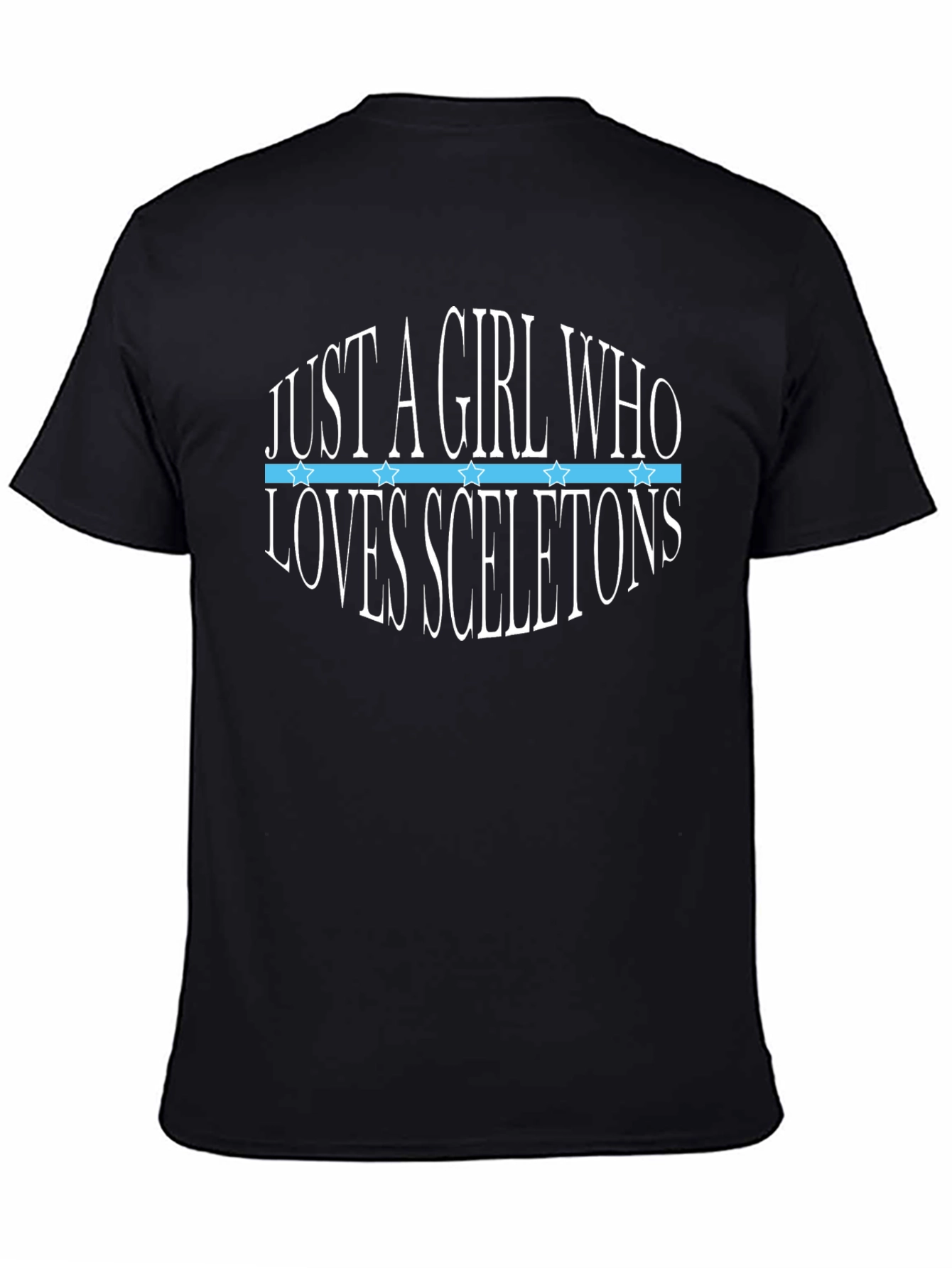 Girl Who Loves Skeletons Black T-Shirt