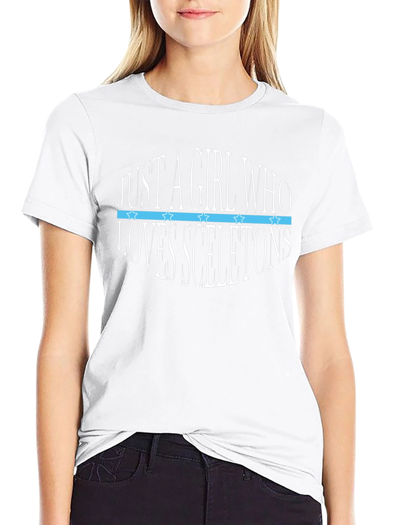 Girl Who Loves Skeletons Black T-Shirt