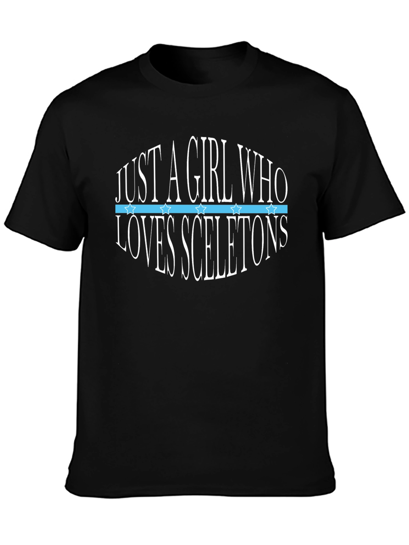 Girl Who Loves Skeletons Black T-Shirt