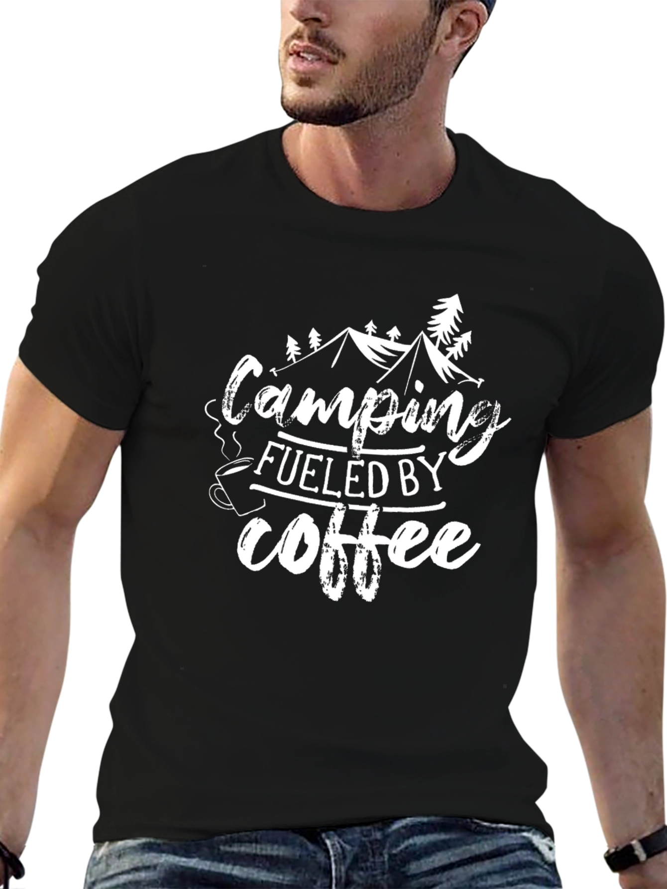 Camping Fueled by Coffee Graphic Tee