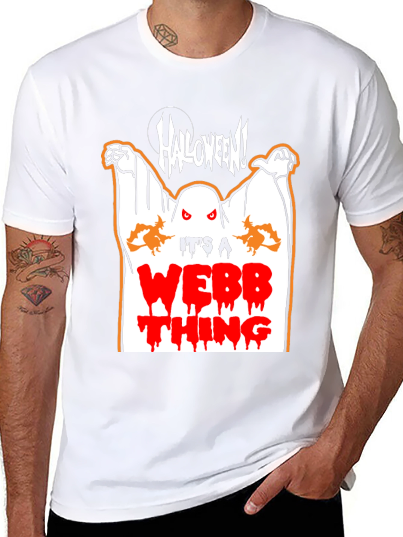 Halloween Ghost Webb Thing Black T-Shirt