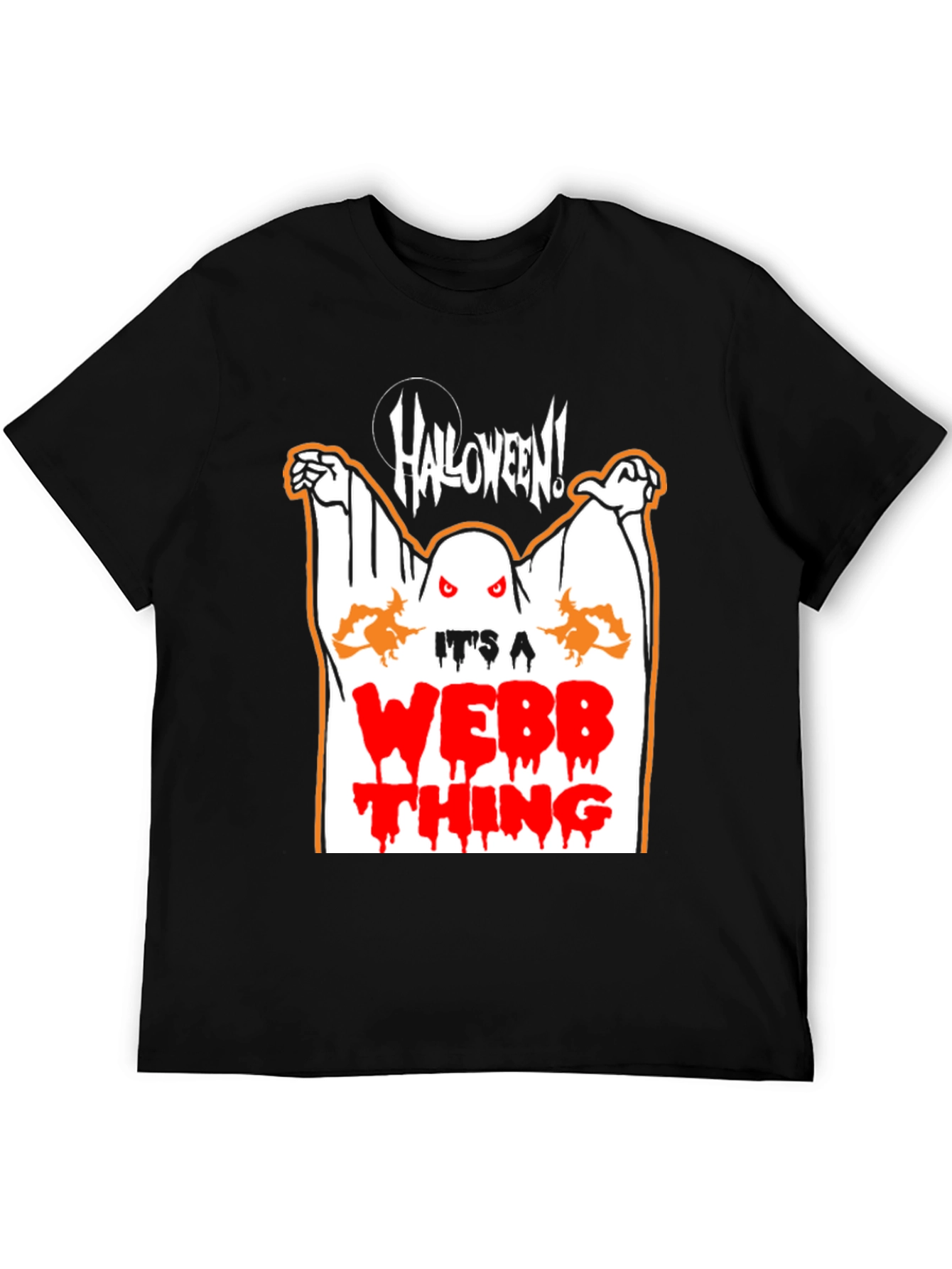 Halloween Ghost Webb Thing Black T-Shirt