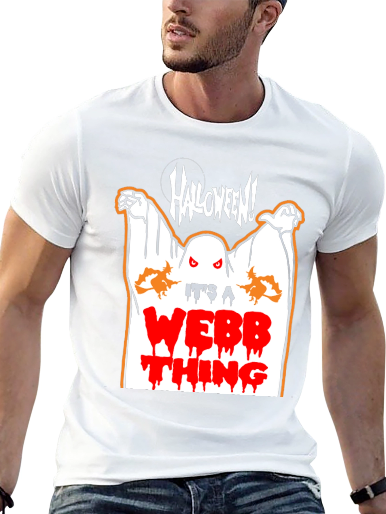 Halloween Ghost Webb Thing Black T-Shirt