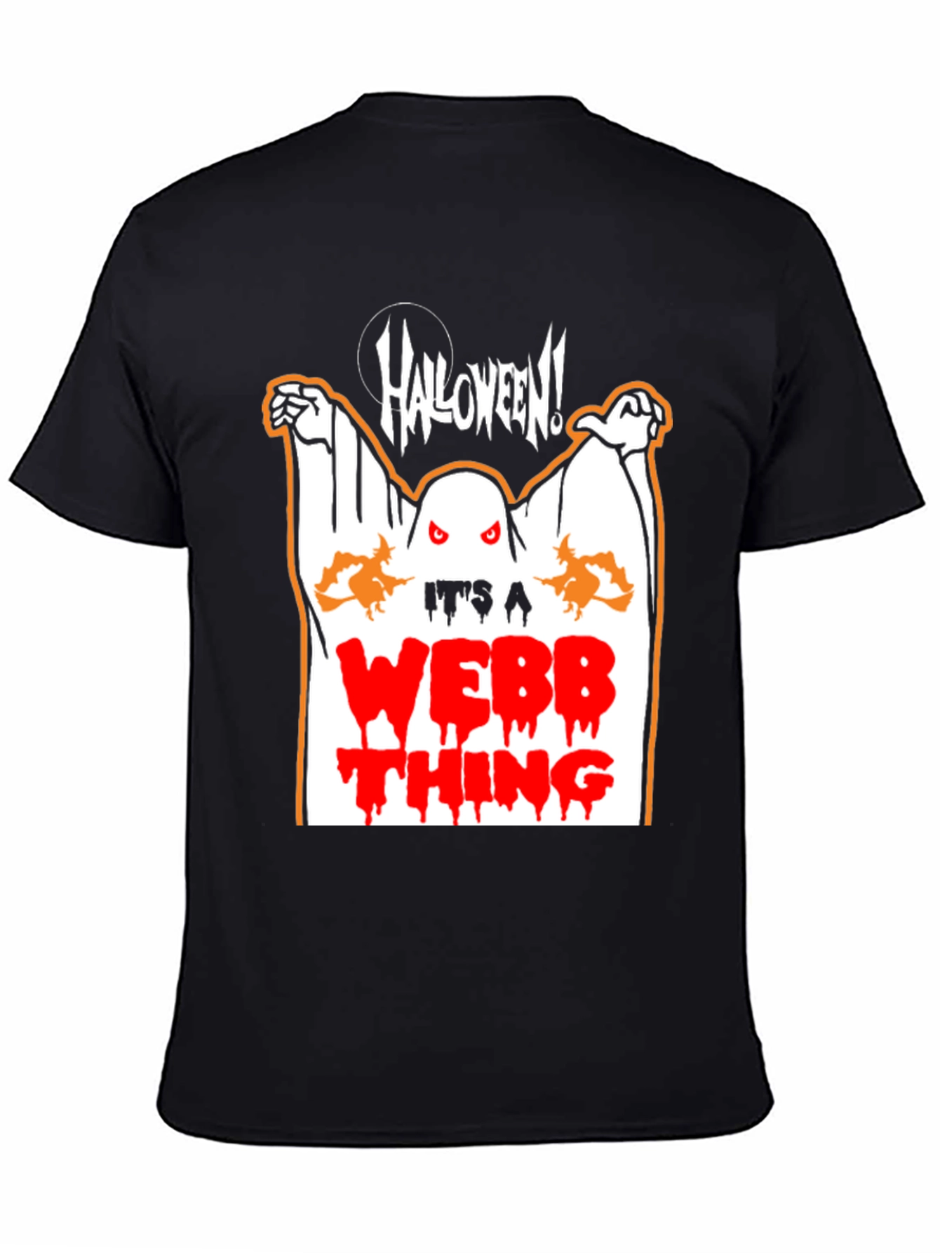 Halloween Ghost Webb Thing Black T-Shirt