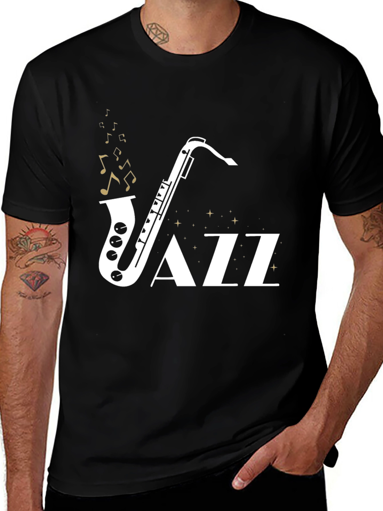 Jazz Saxophone Graphic Tee - Cool Music T-Shirt