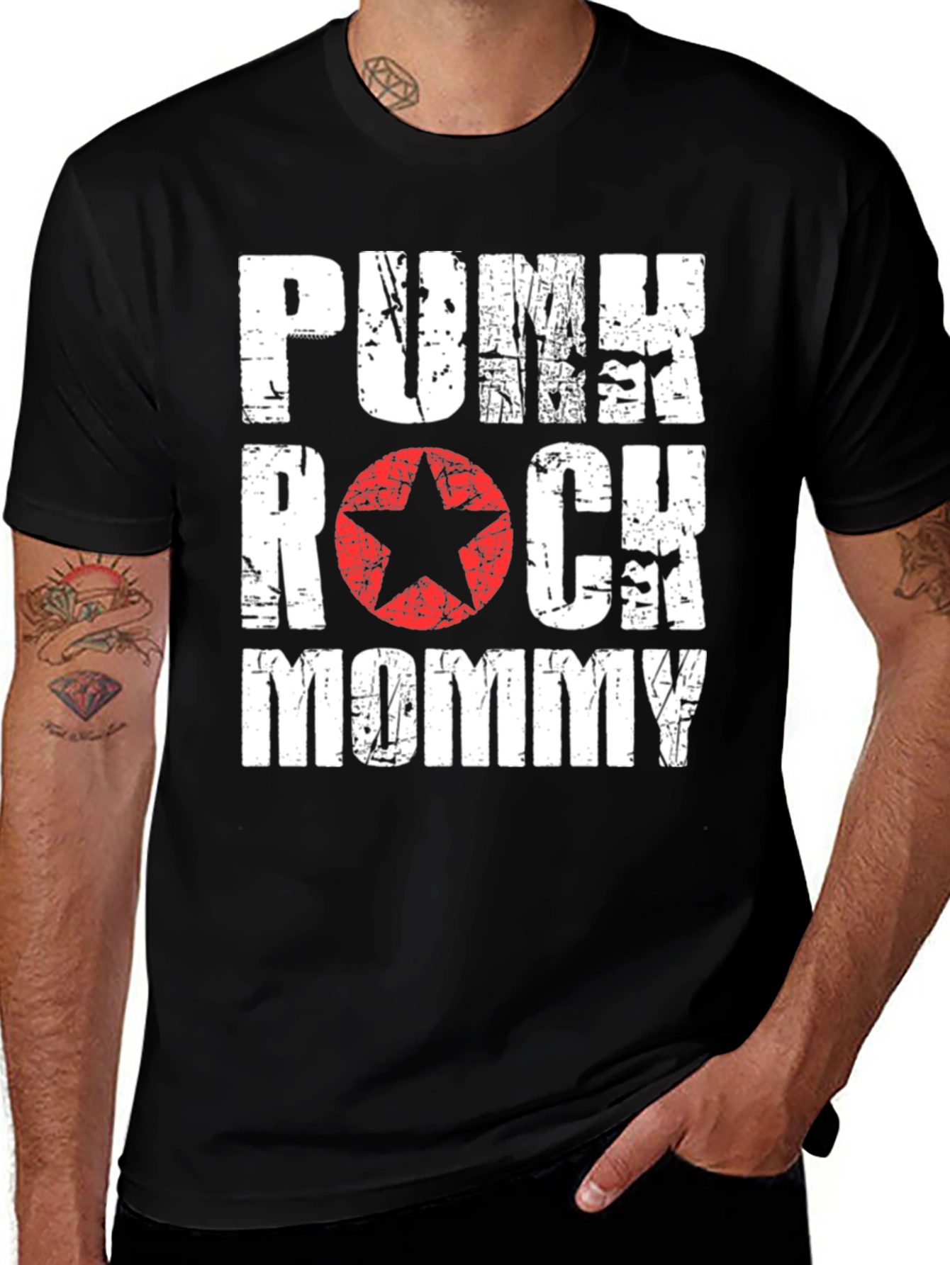 Punk Rock Mommy Black T-Shirt