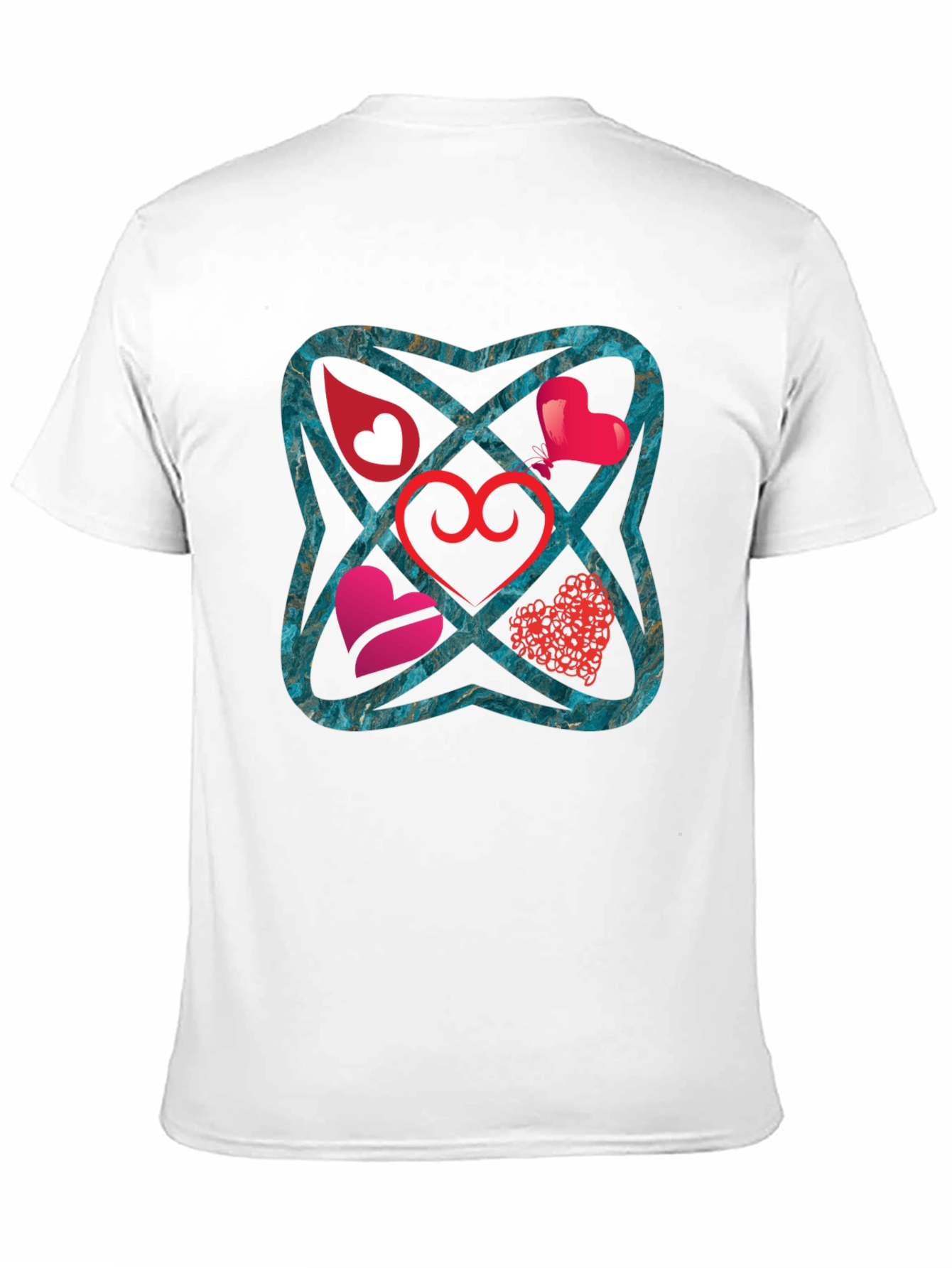 Heart Motif Graphic Tee - Stylish Unisex T-Shirt
