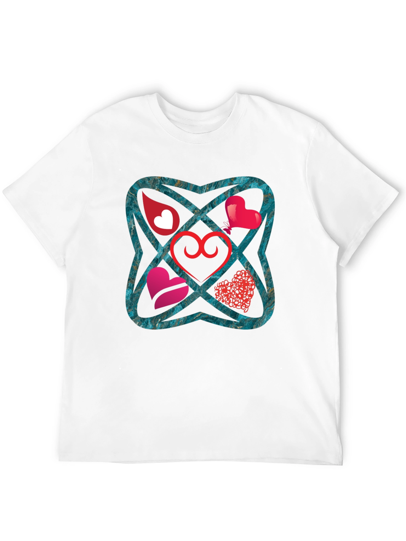 Heart Motif Graphic Tee - Stylish Unisex T-Shirt