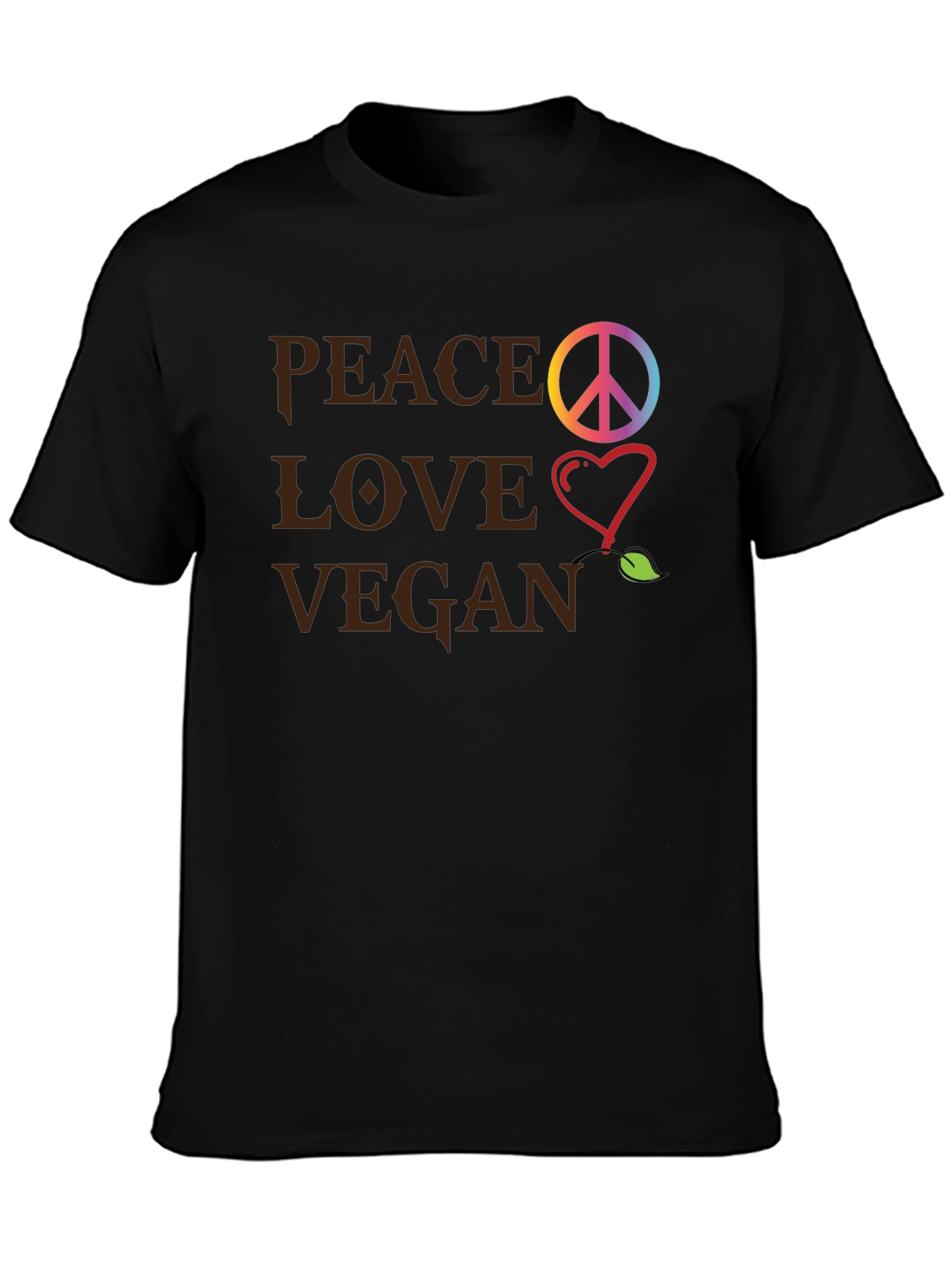 Peace Love Vegan Graphic T-Shirt