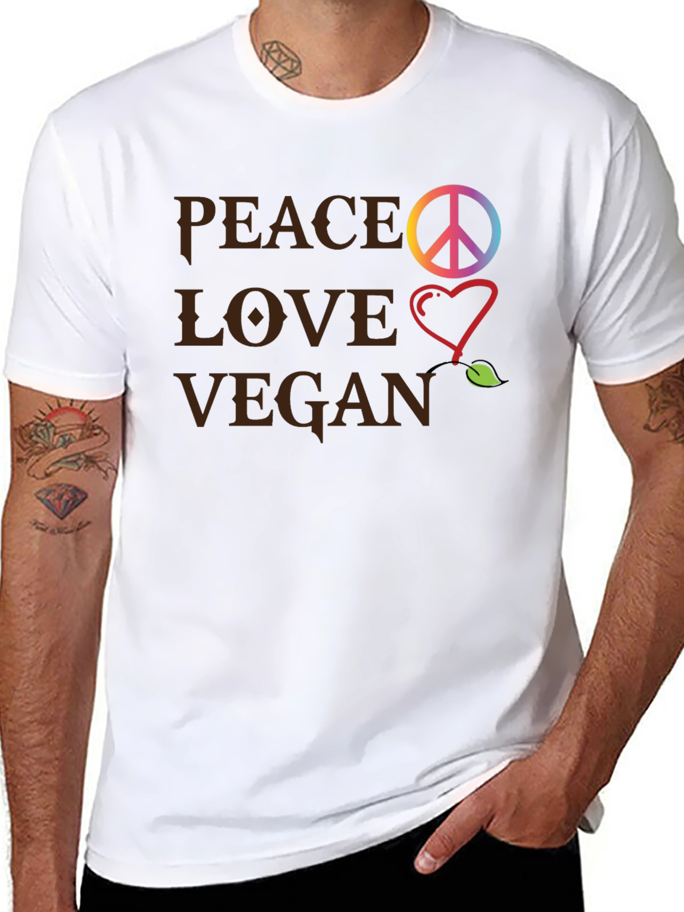 Peace Love Vegan Graphic T-Shirt