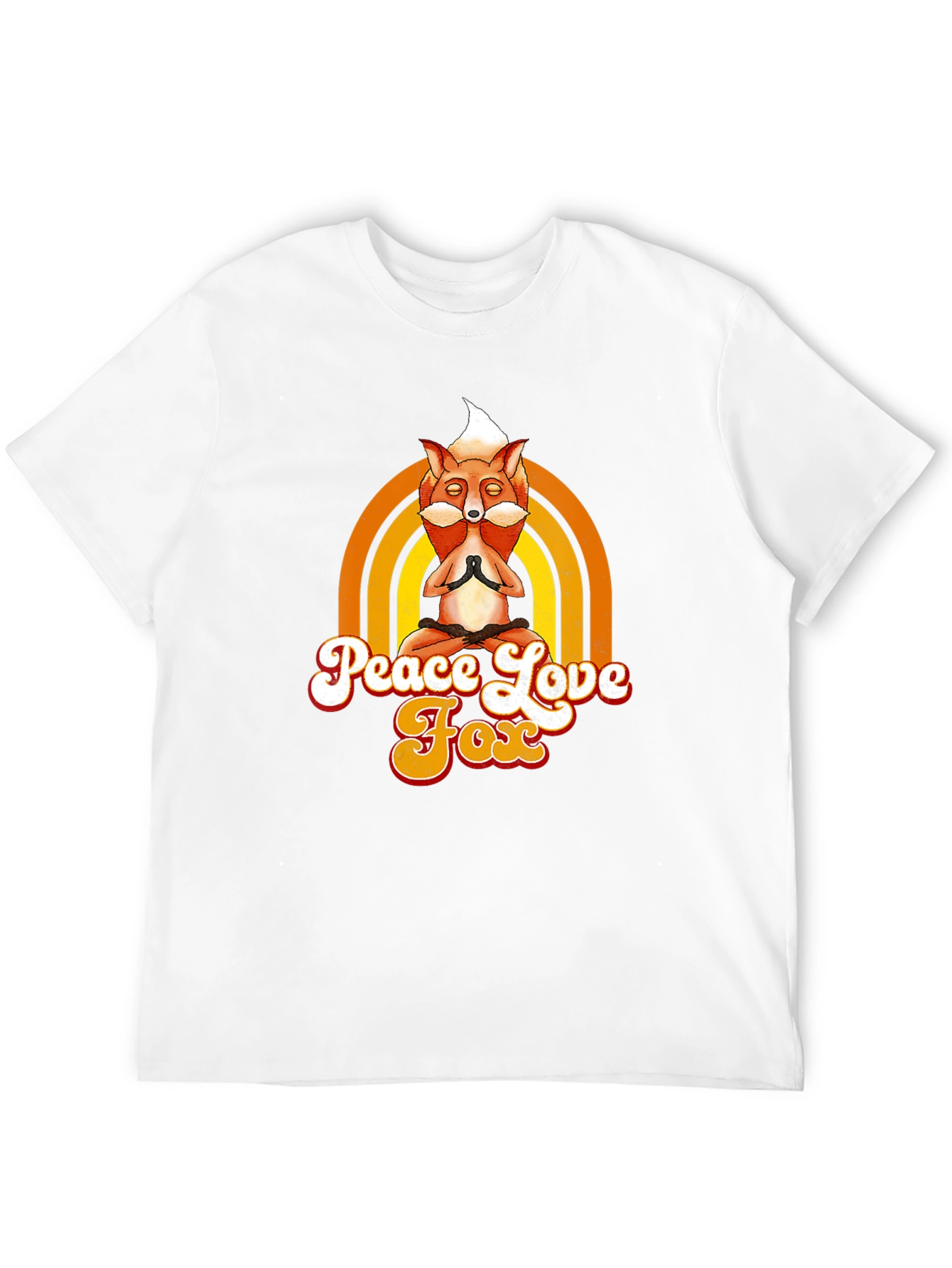 Peace Love Fox T-Shirt - Meditating Animal Tee