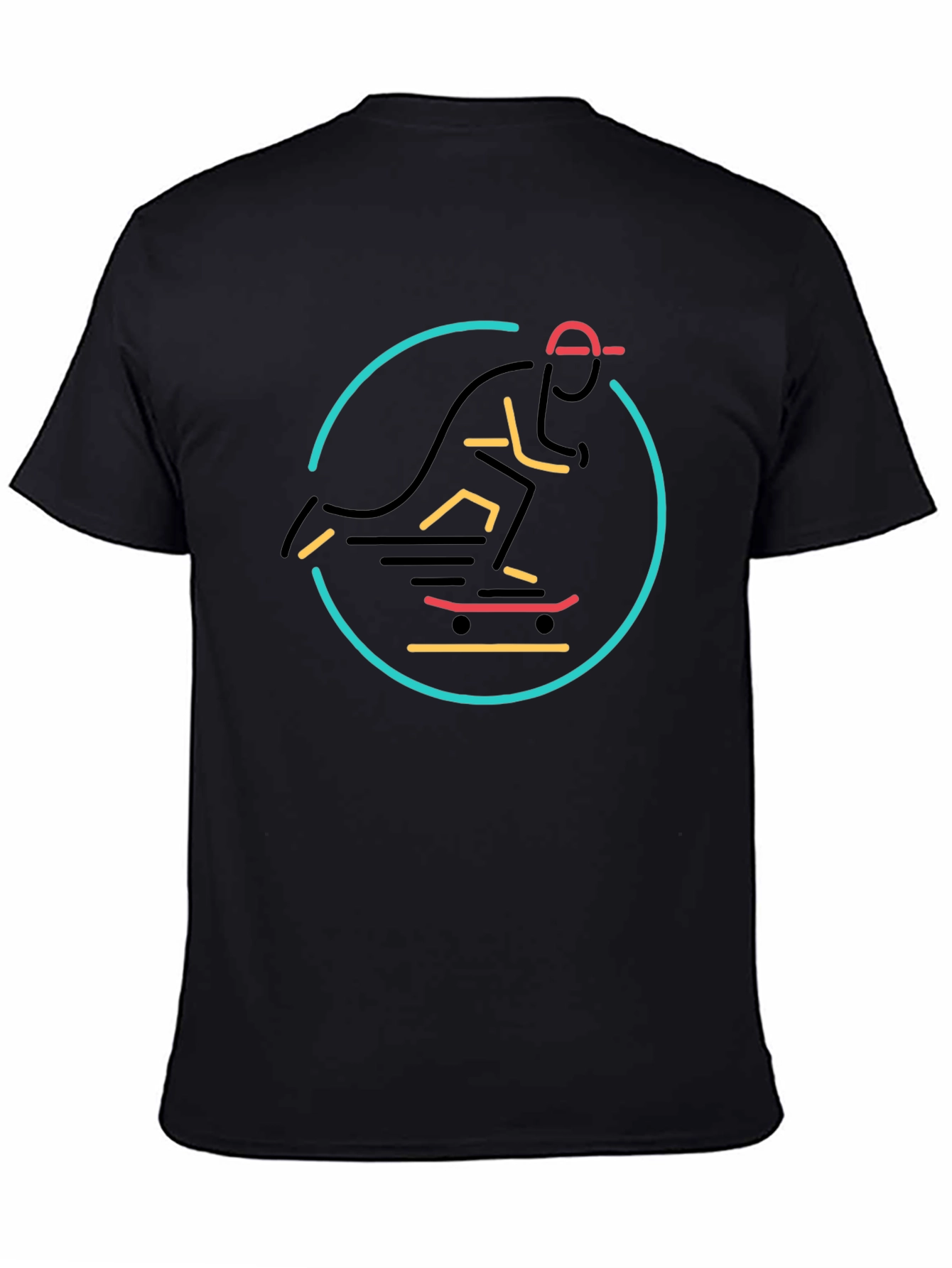 Neon Skater Black T-Shirt - Urban Cool