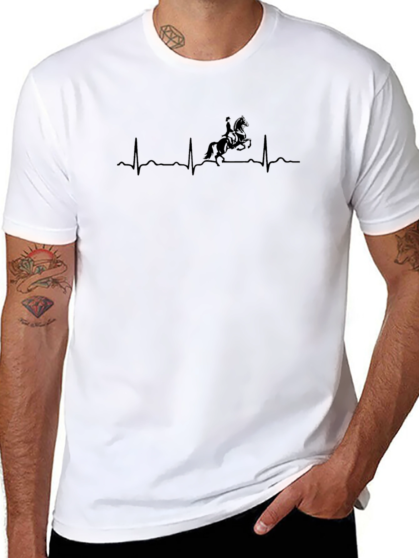 Equestrian Heartbeat T-Shirt - Black