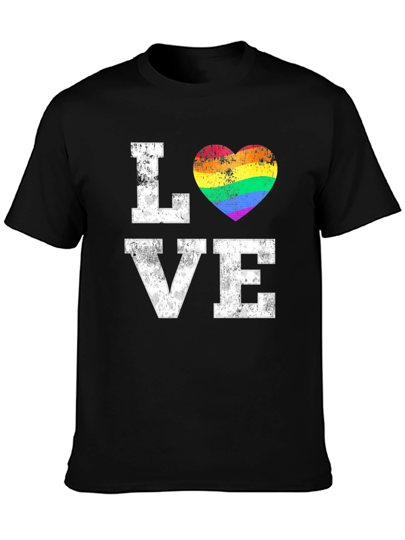 LGBTQ+ Pride Love Rainbow Heart Graphic T-Shirt
