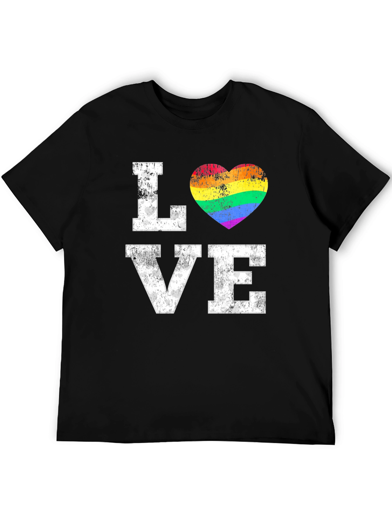LGBTQ+ Pride Love Rainbow Heart Graphic T-Shirt