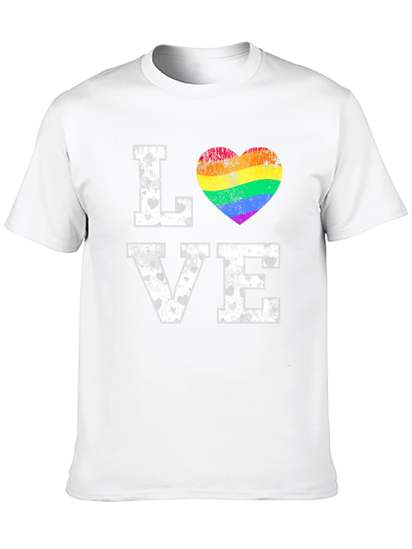 LGBTQ+ Pride Love Rainbow Heart Graphic T-Shirt