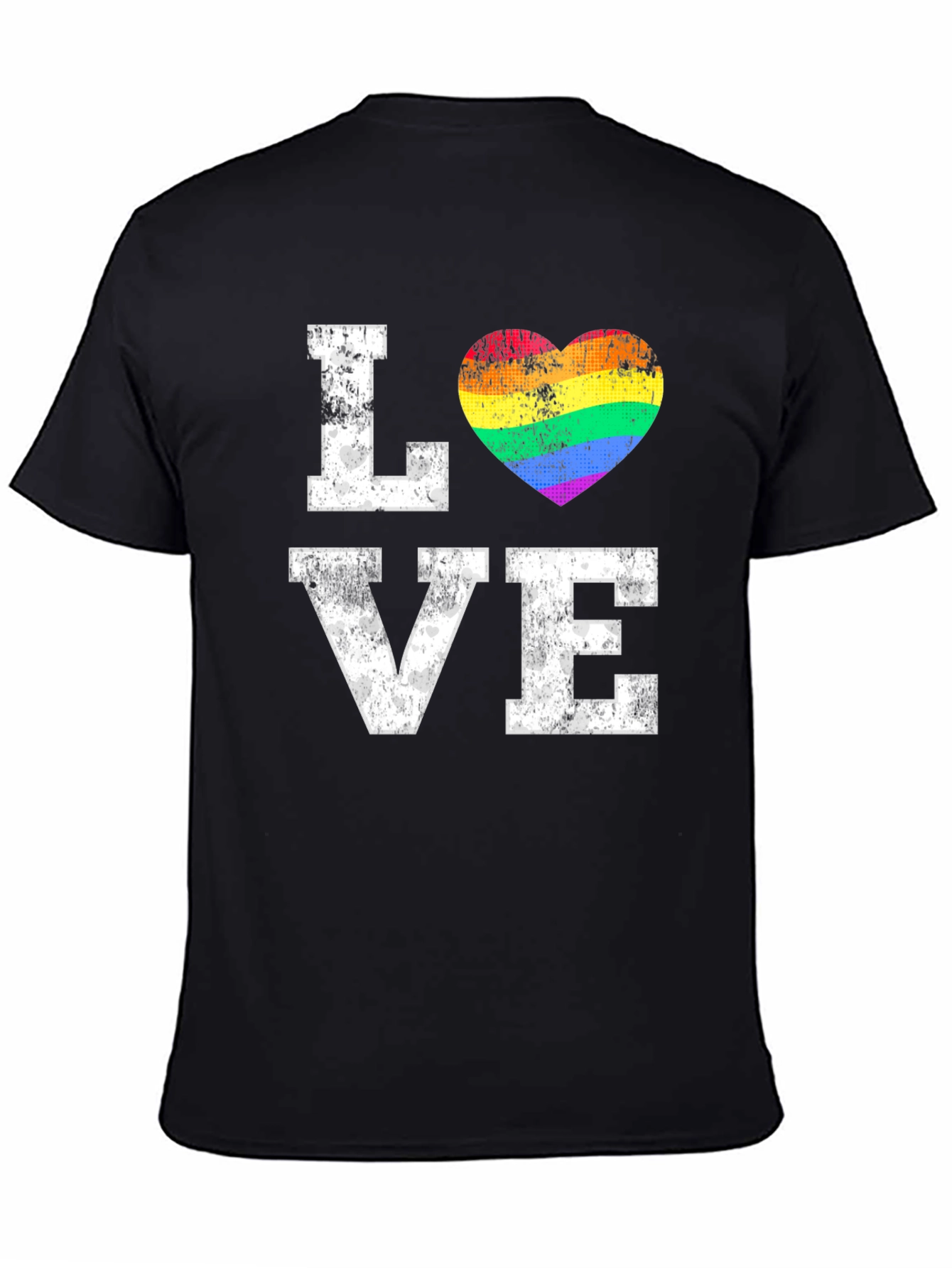 LGBTQ+ Pride Love Rainbow Heart Graphic T-Shirt
