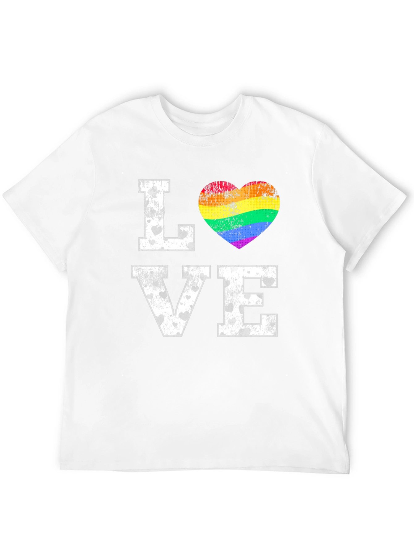 LGBTQ+ Pride Love Rainbow Heart Graphic T-Shirt