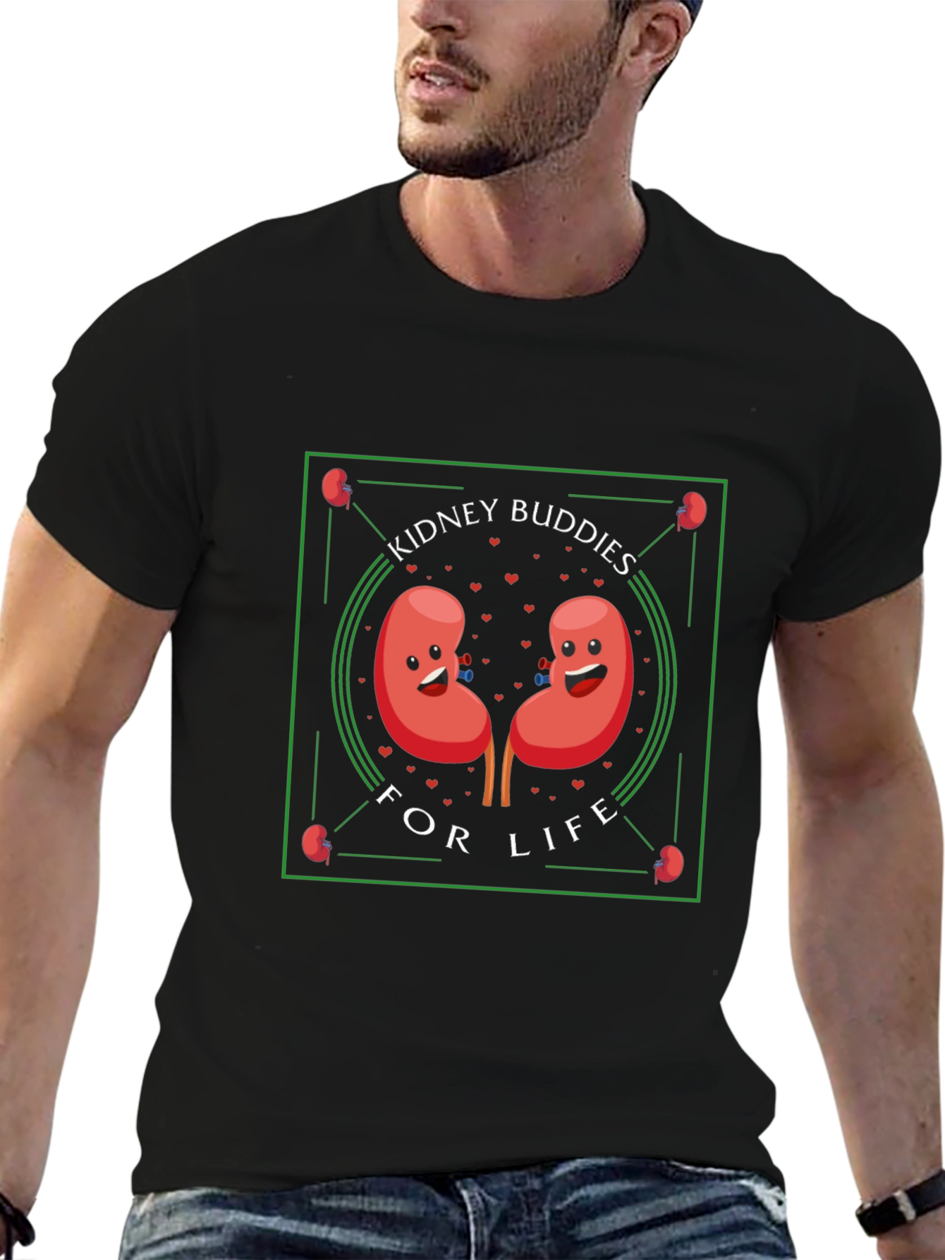 Kidney Buddies for Life T-Shirt - Black