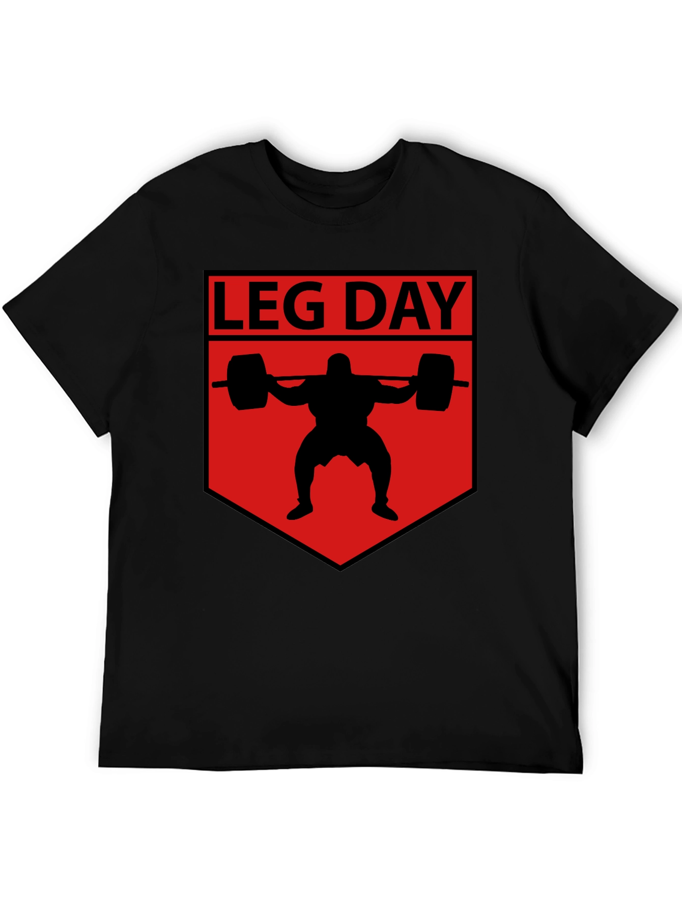 Leg Day Graphic T-Shirt - Black Cotton Gym Tee